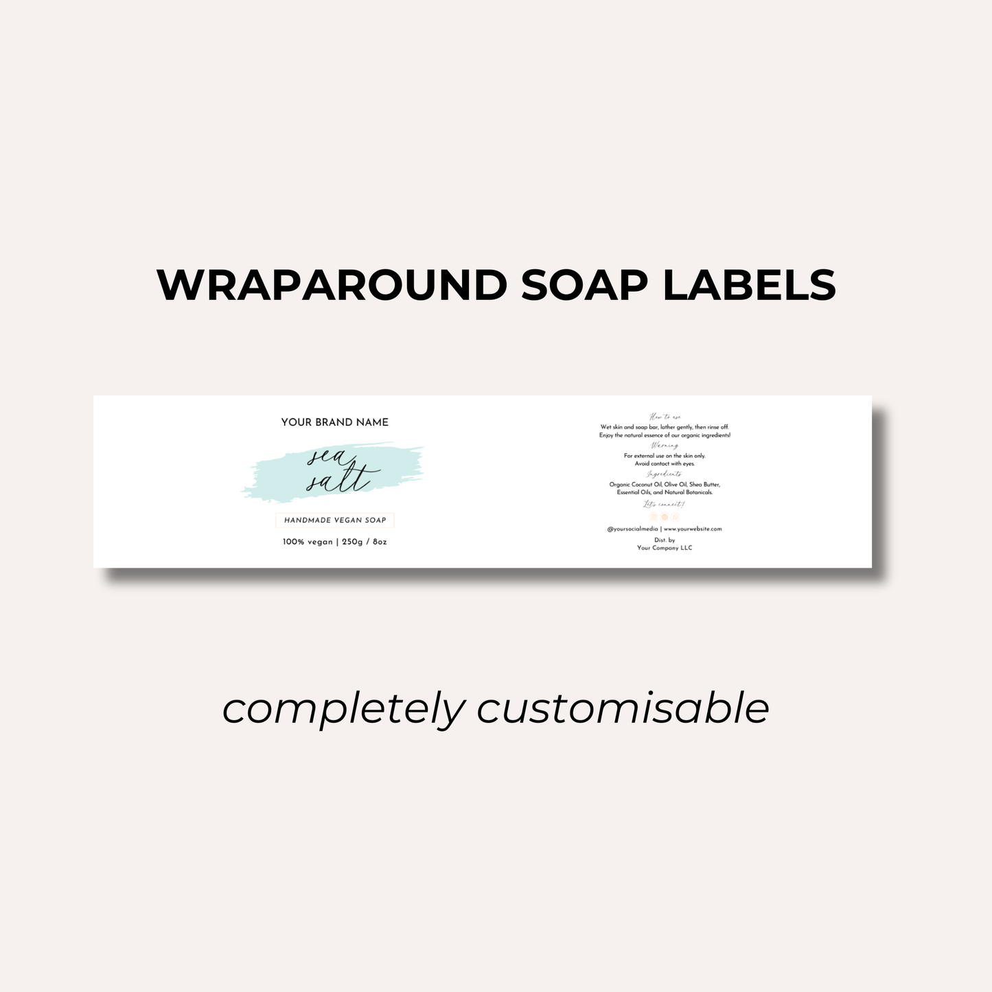 Wrap Around Candle Label- Set 1 (8 Per sheet)