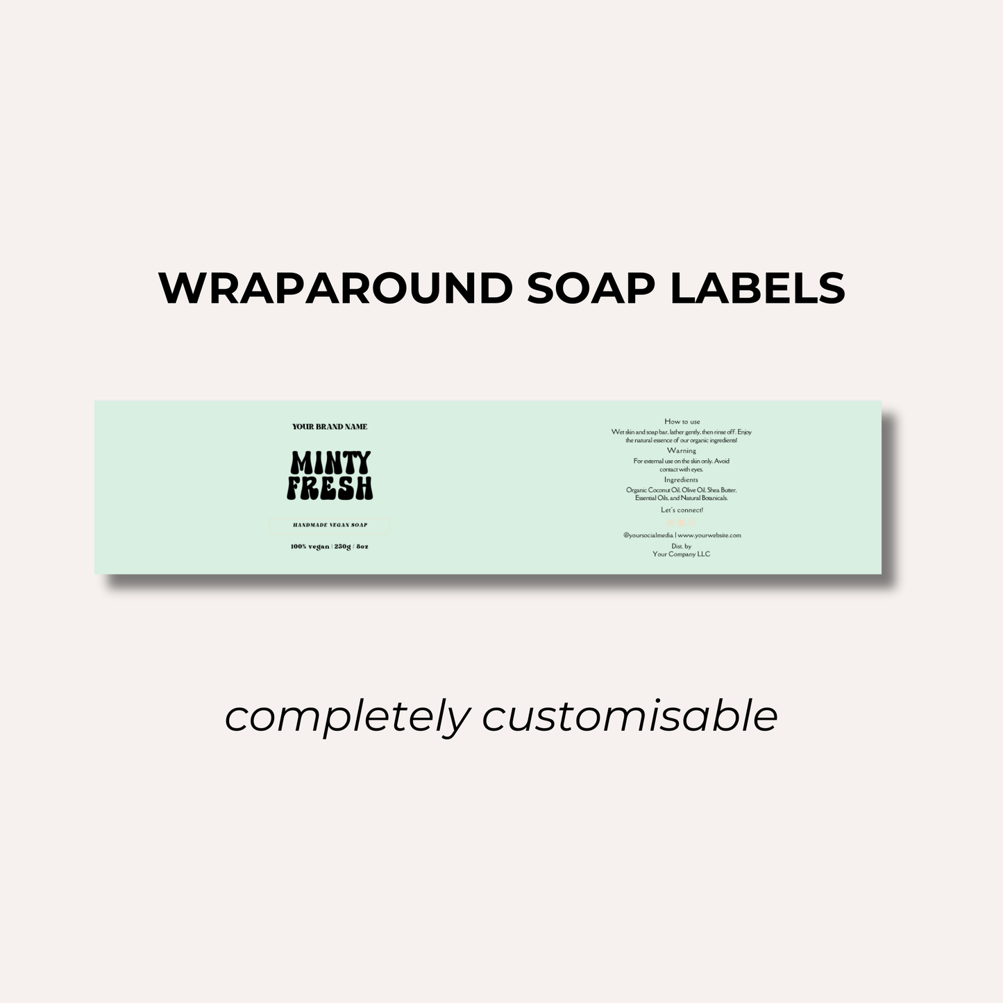 Wrap Around Candle Label- Set 2 (8 Per sheet)