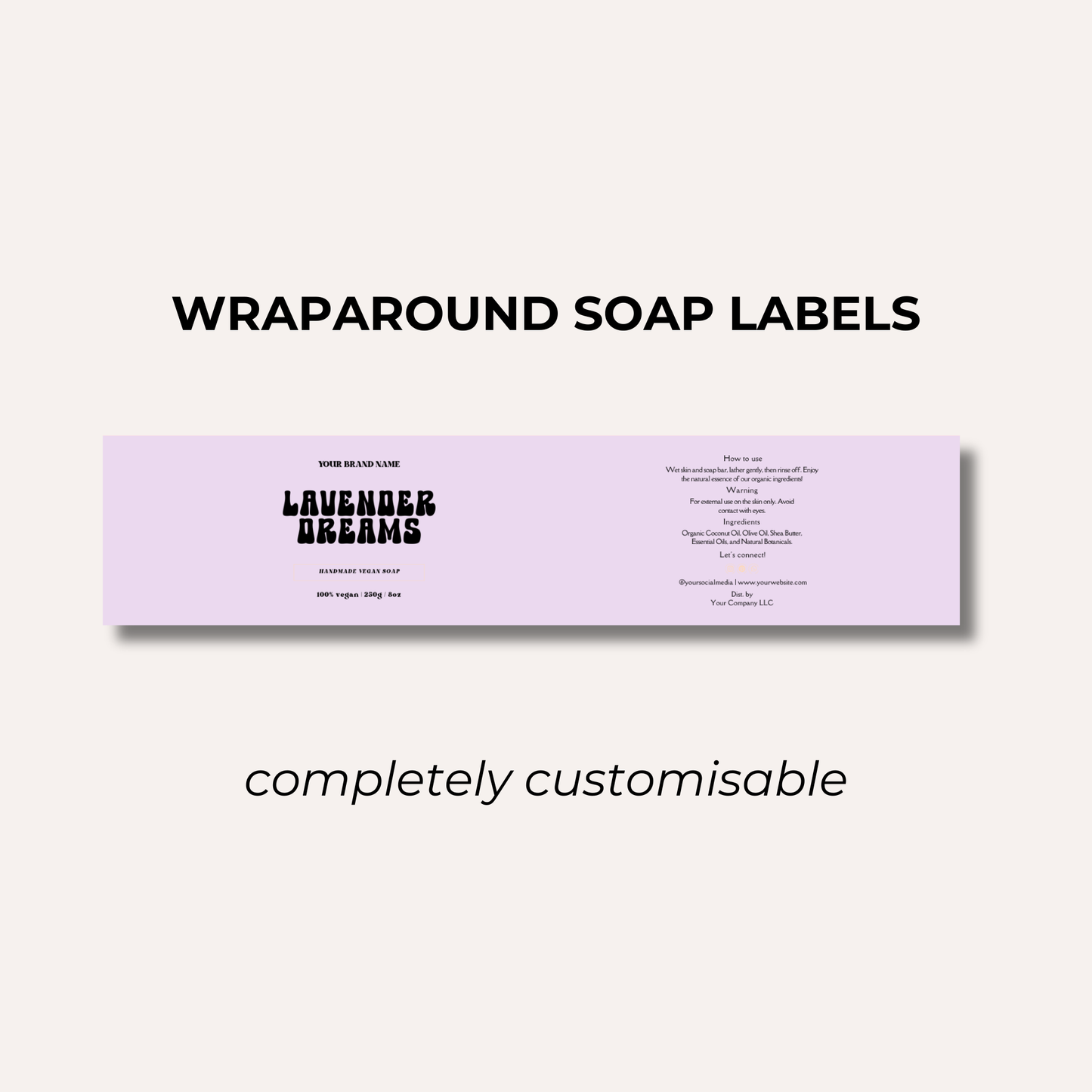 Wrap Around Candle Label- Set 2 (8 Per sheet)