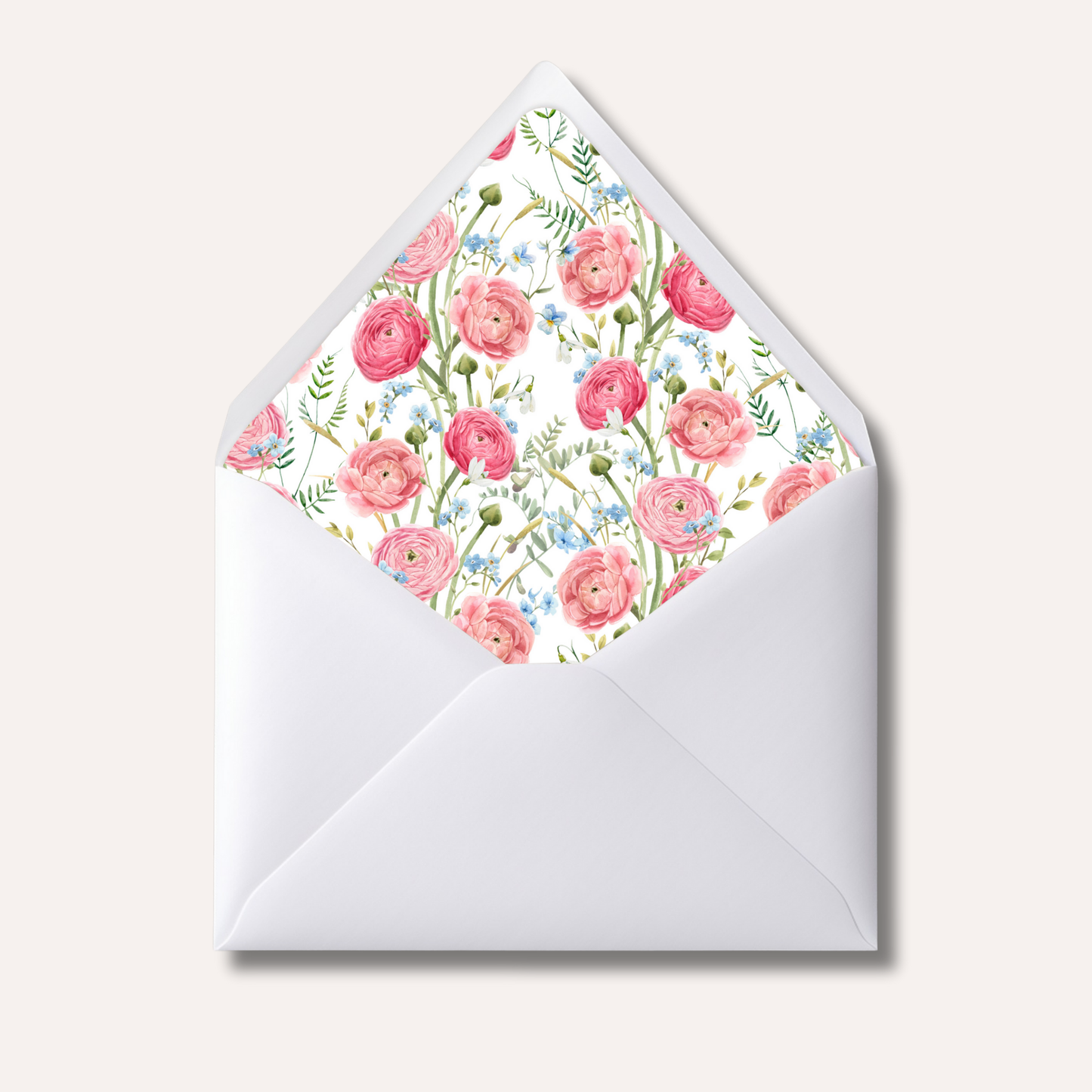 Envelope Liner: Pink Peonies