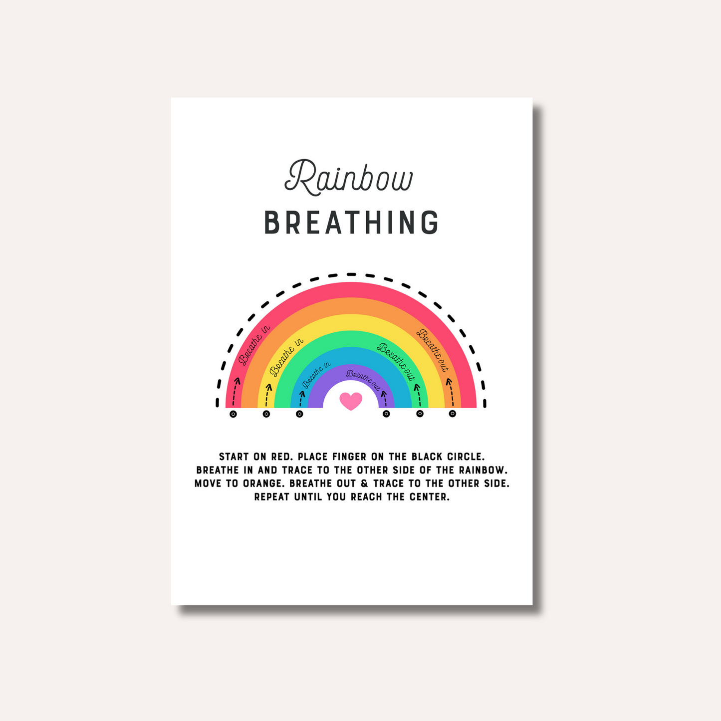 20 x Breathing Exercises Cards