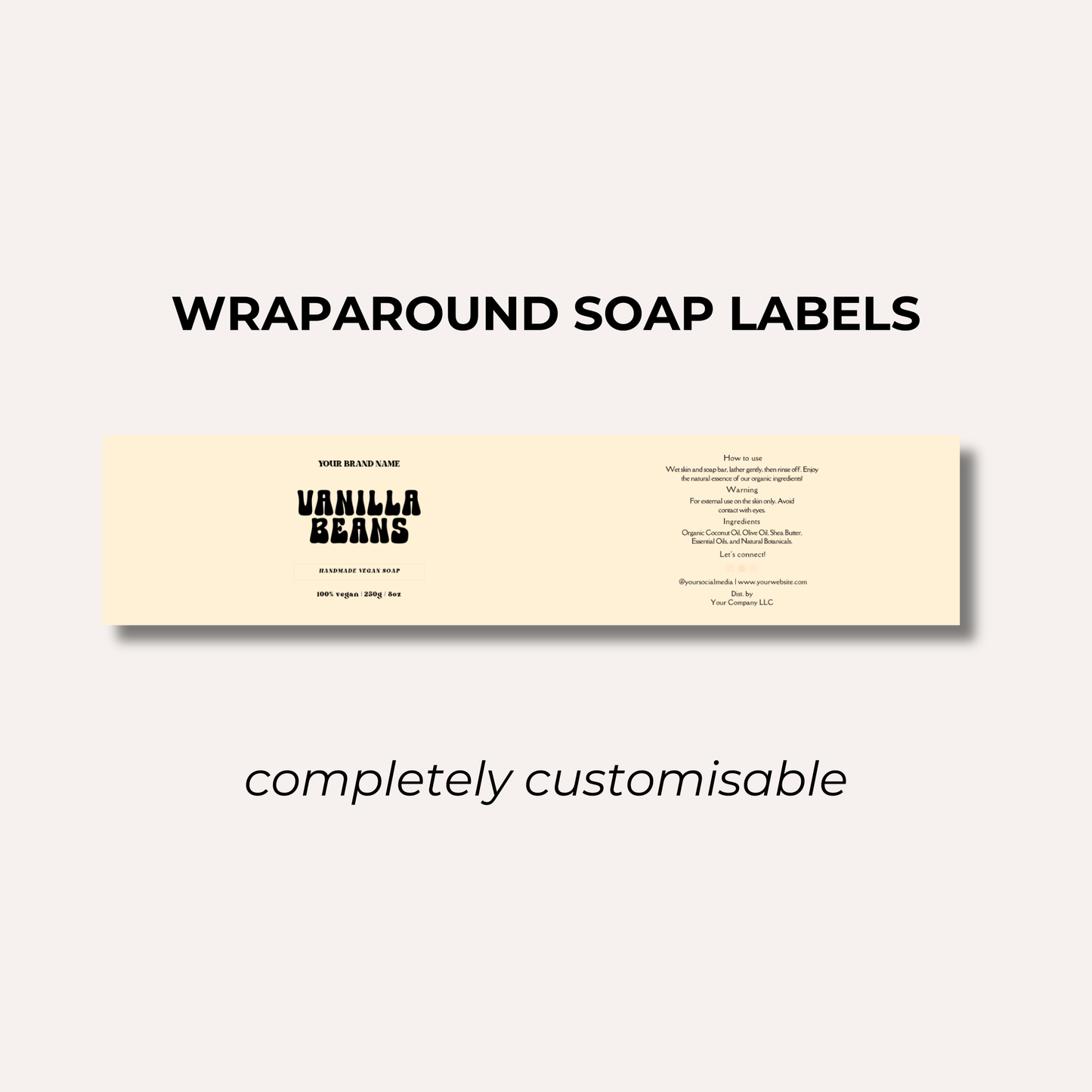 Wrap Around Candle Label- Set 2 (8 Per sheet)