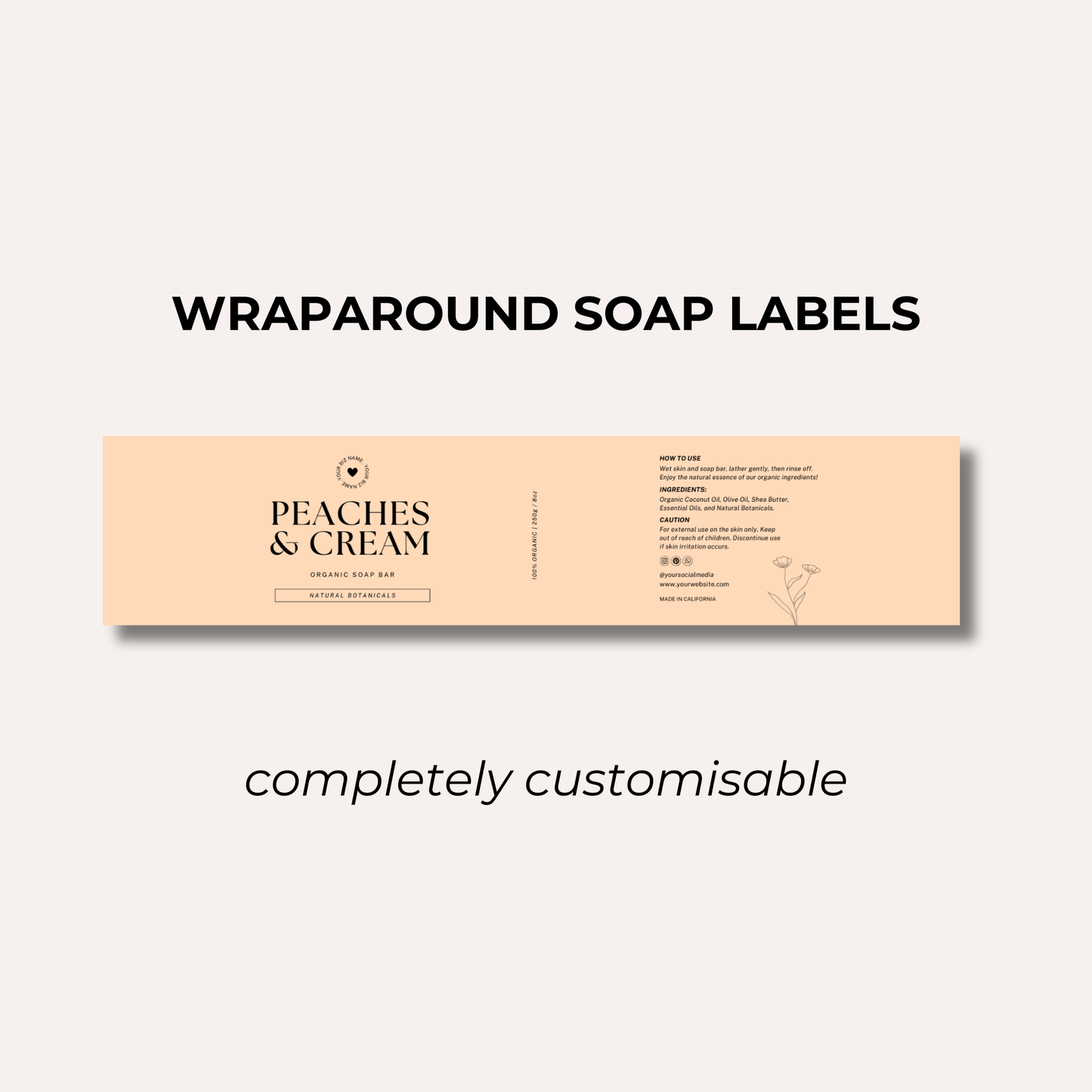 Wrap Around Candle Label- Set 3 (8 Per sheet)