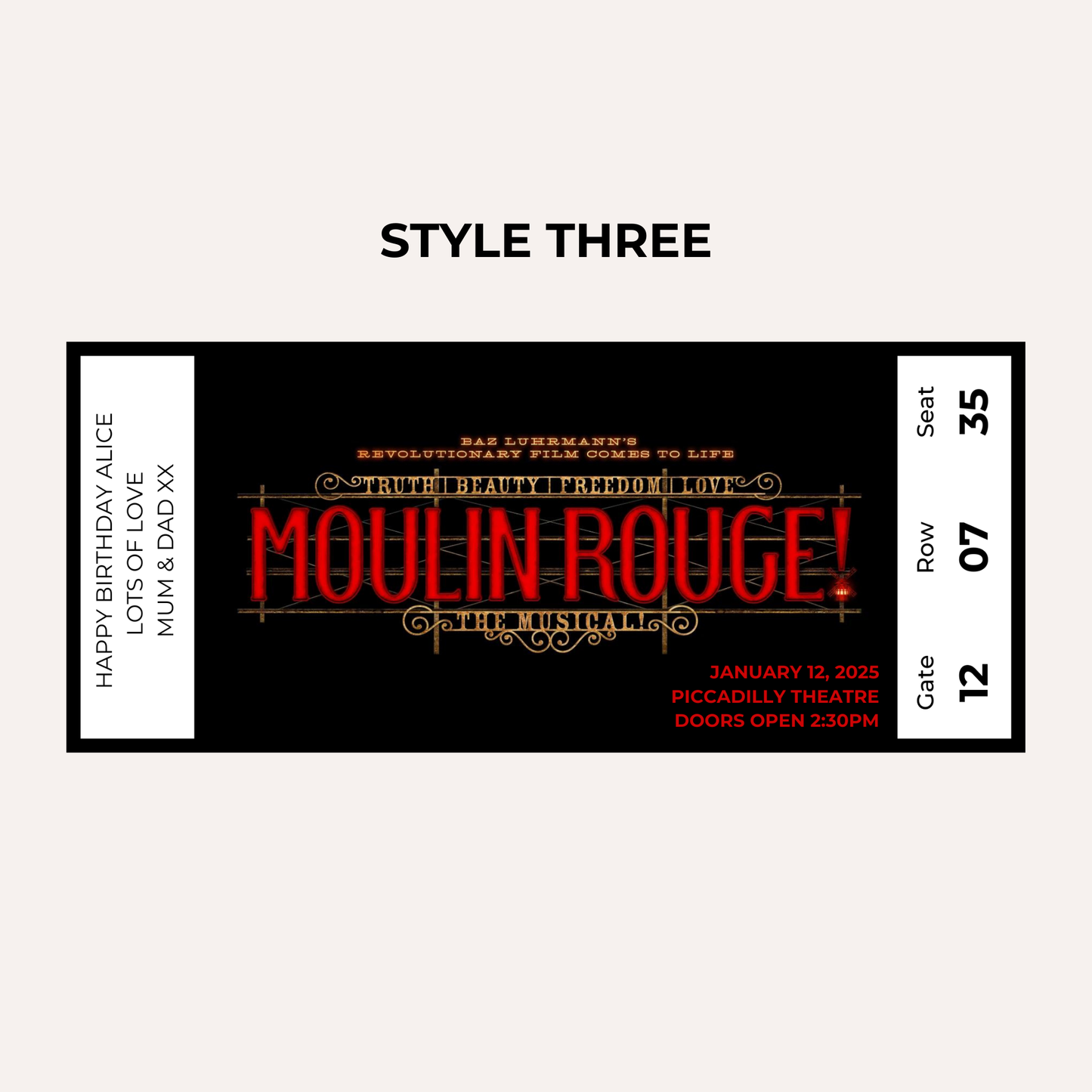 Theatre Gifting Experience- Moulin Rouge