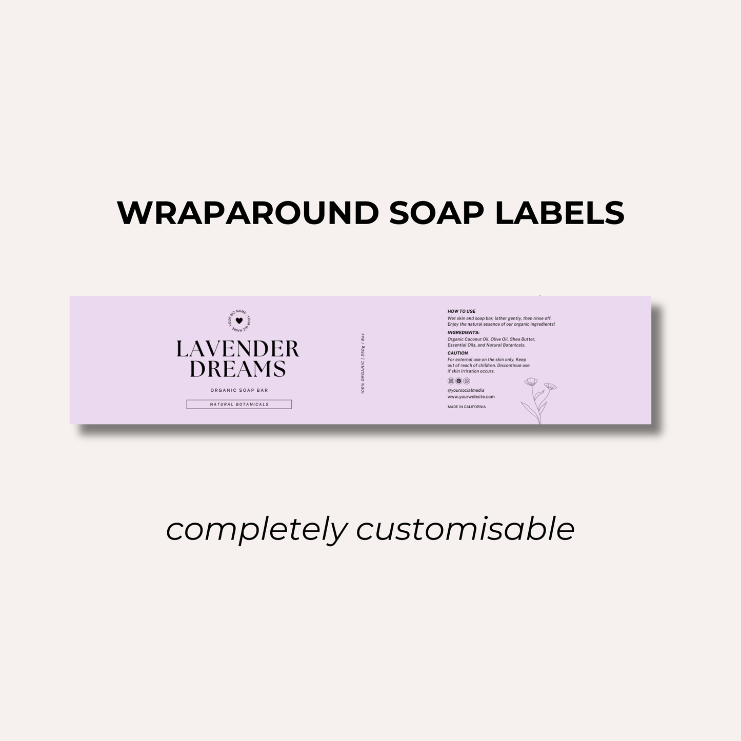 Wrap Around Candle Label- Set 3 (8 Per sheet)