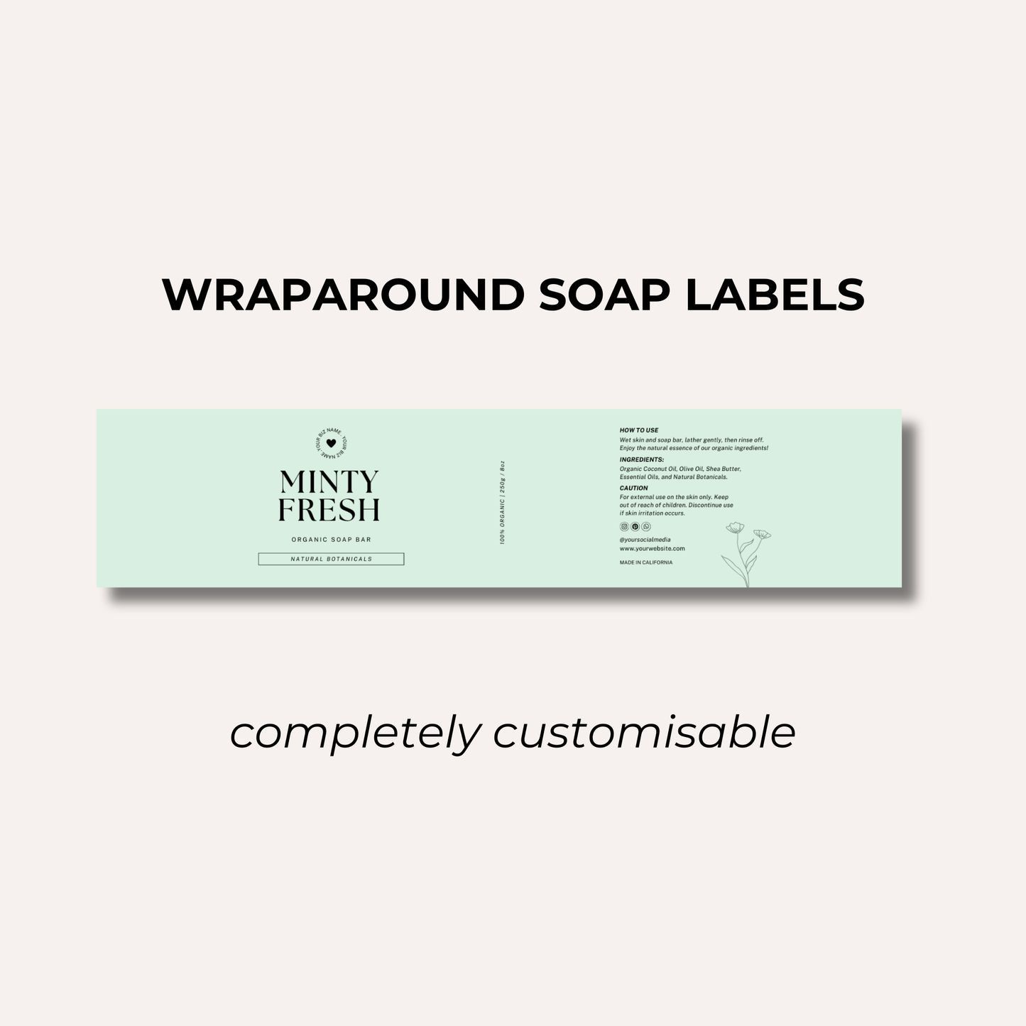 Wrap Around Candle Label- Set 3 (8 Per sheet)