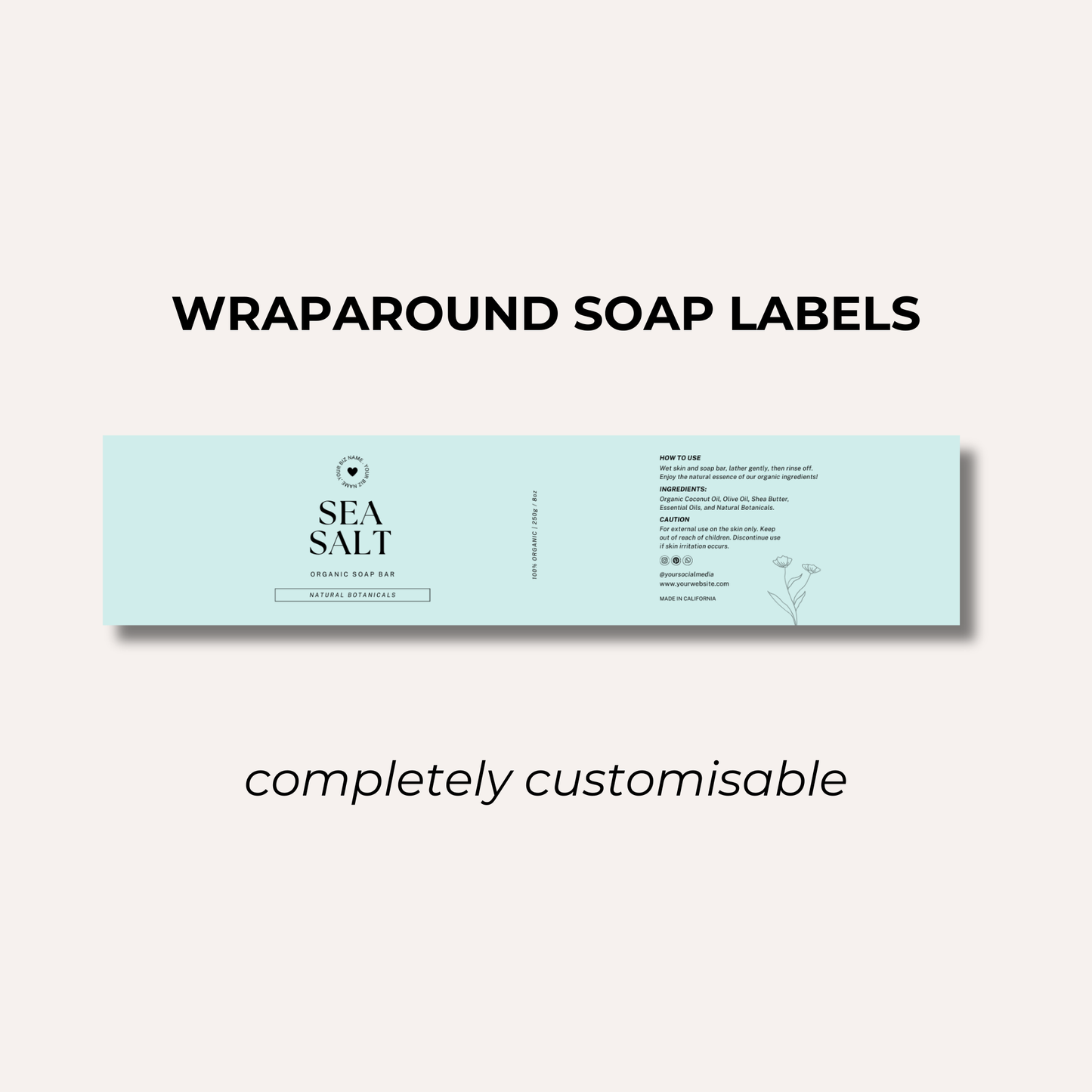 Wrap Around Candle Label- Set 3 (8 Per sheet)
