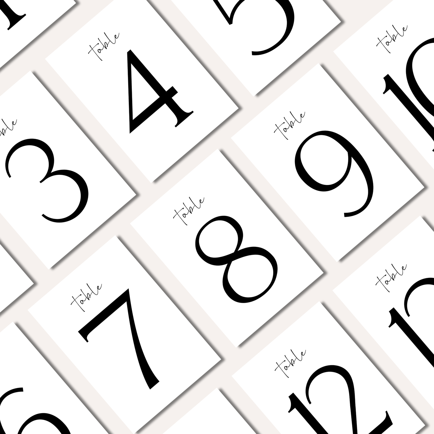 Table Numbers- Minimalistic Style #5