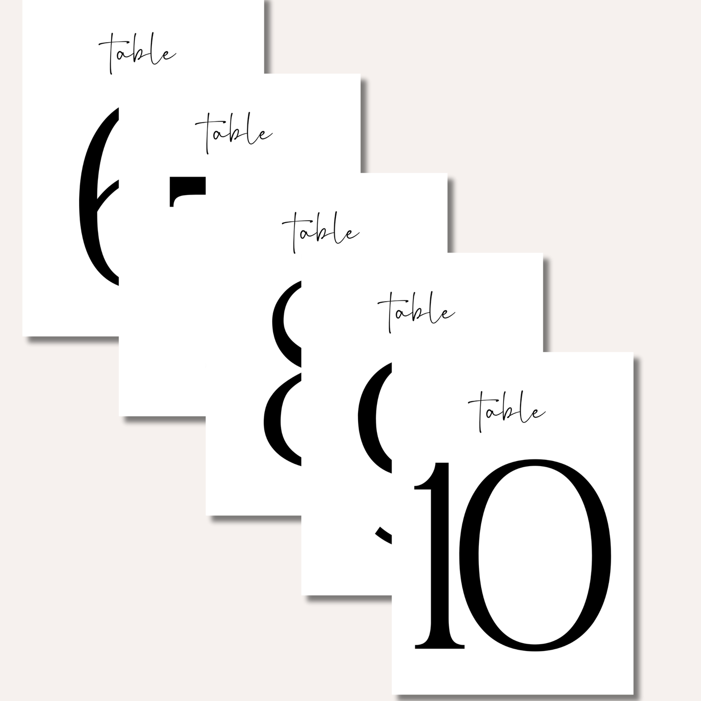 Table Numbers- Minimalistic Style #5