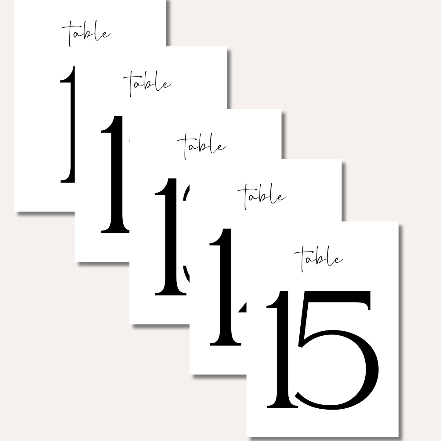 Table Numbers- Minimalistic Style #5
