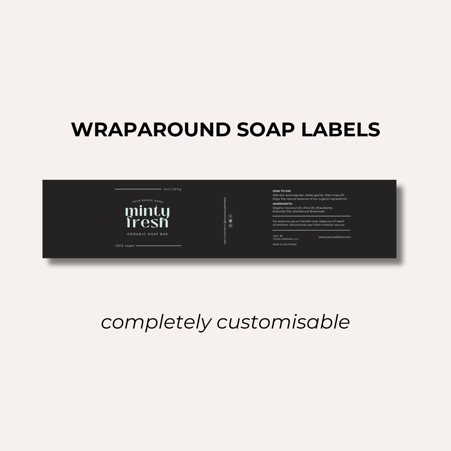 Wrap Around Candle Label- Set 4 (8 Per sheet)