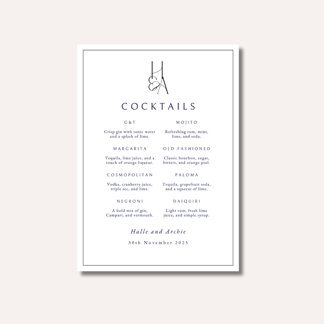 Cocktails Menu
