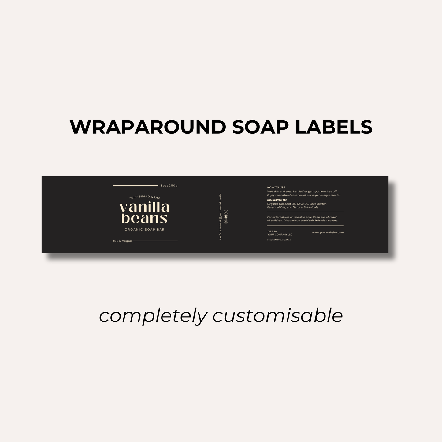 Wrap Around Candle Label- Set 4 (8 Per sheet)