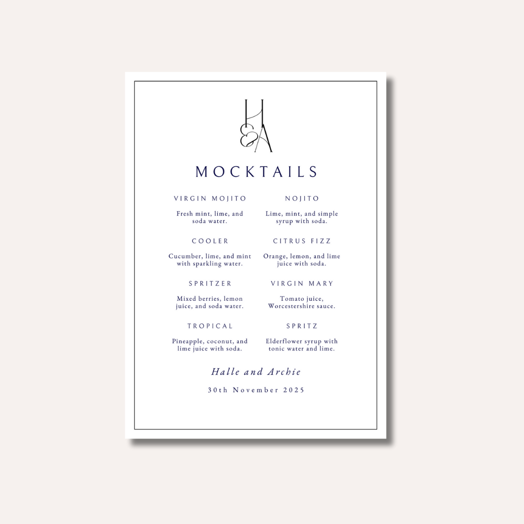 Mocktails Menu