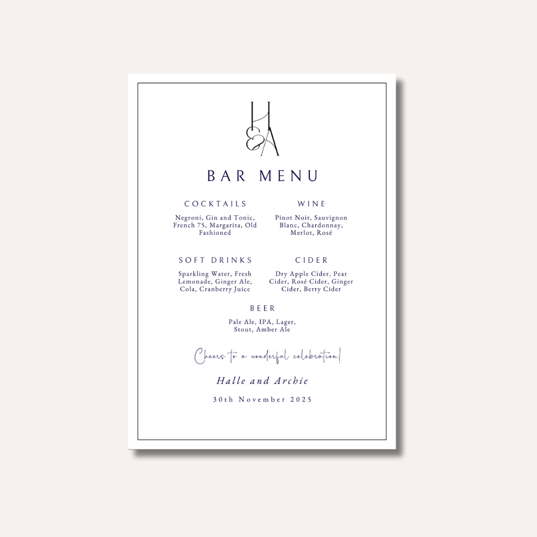 Bar Menu