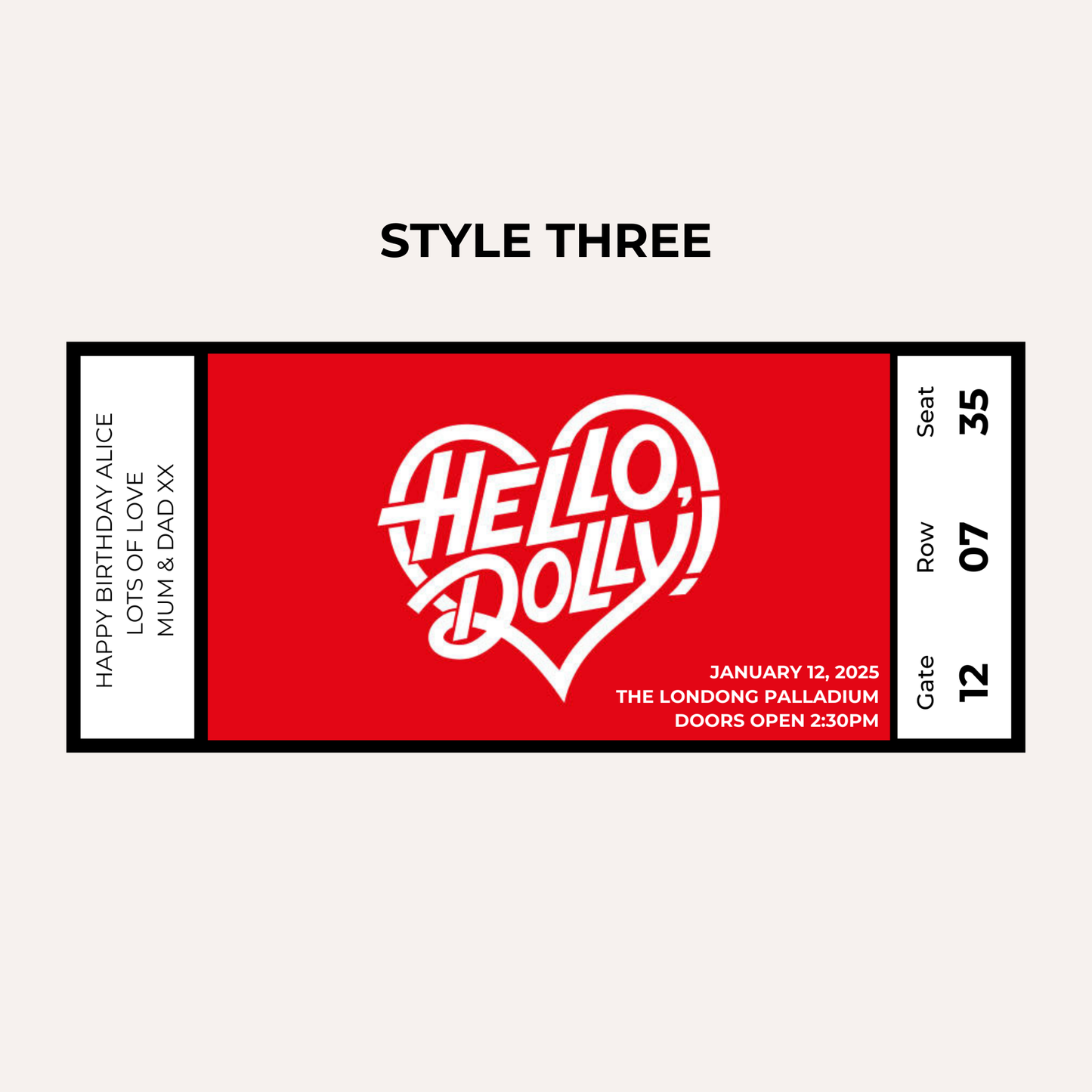 Theatre Gifting Experience- Hello Dolly