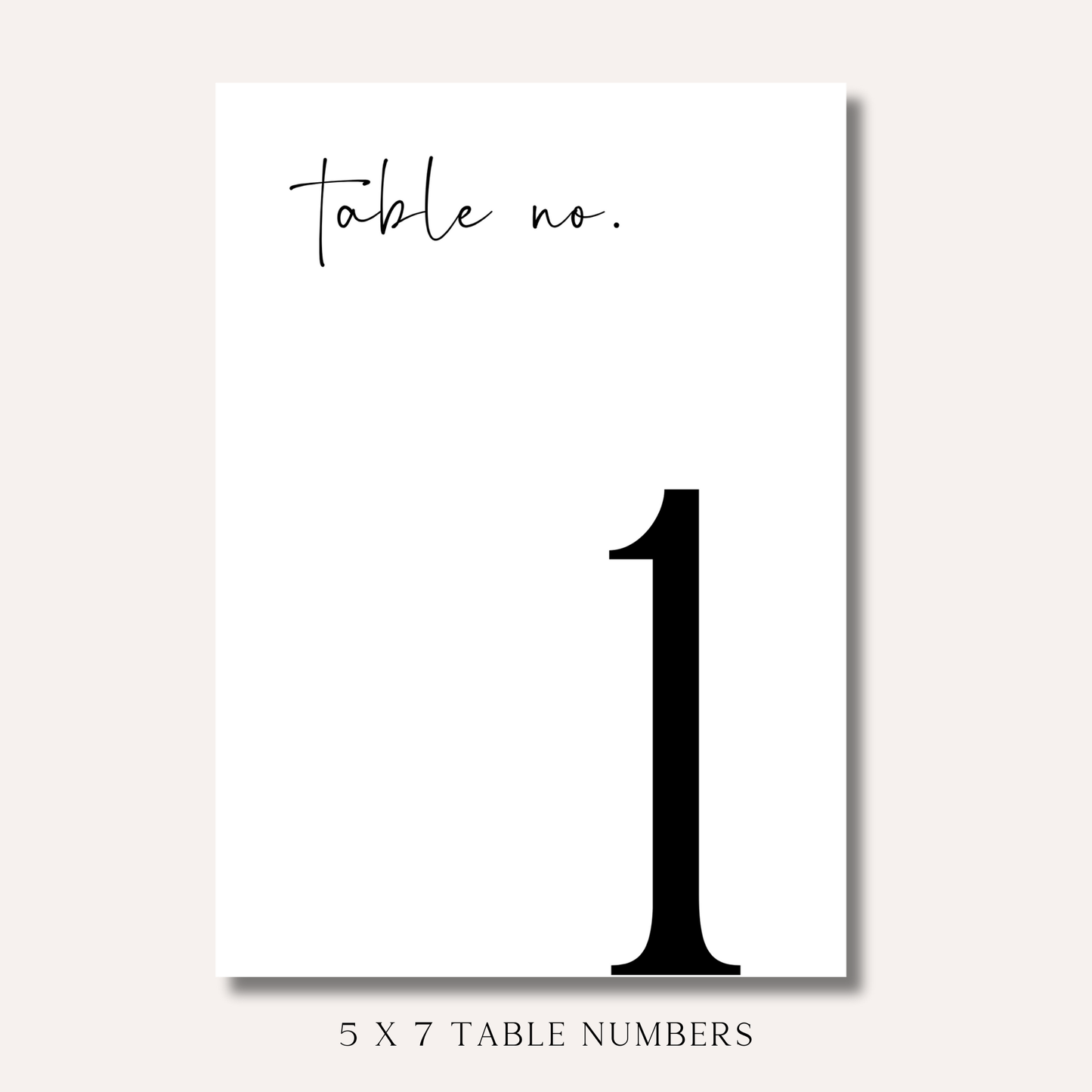 Table Numbers- Minimalistic Style #6