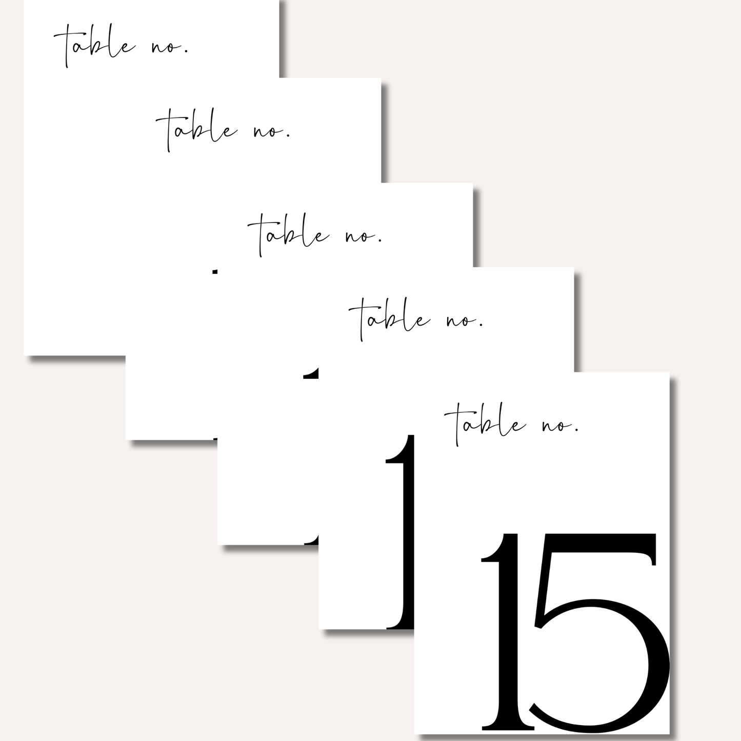 Table Numbers- Minimalistic Style #6