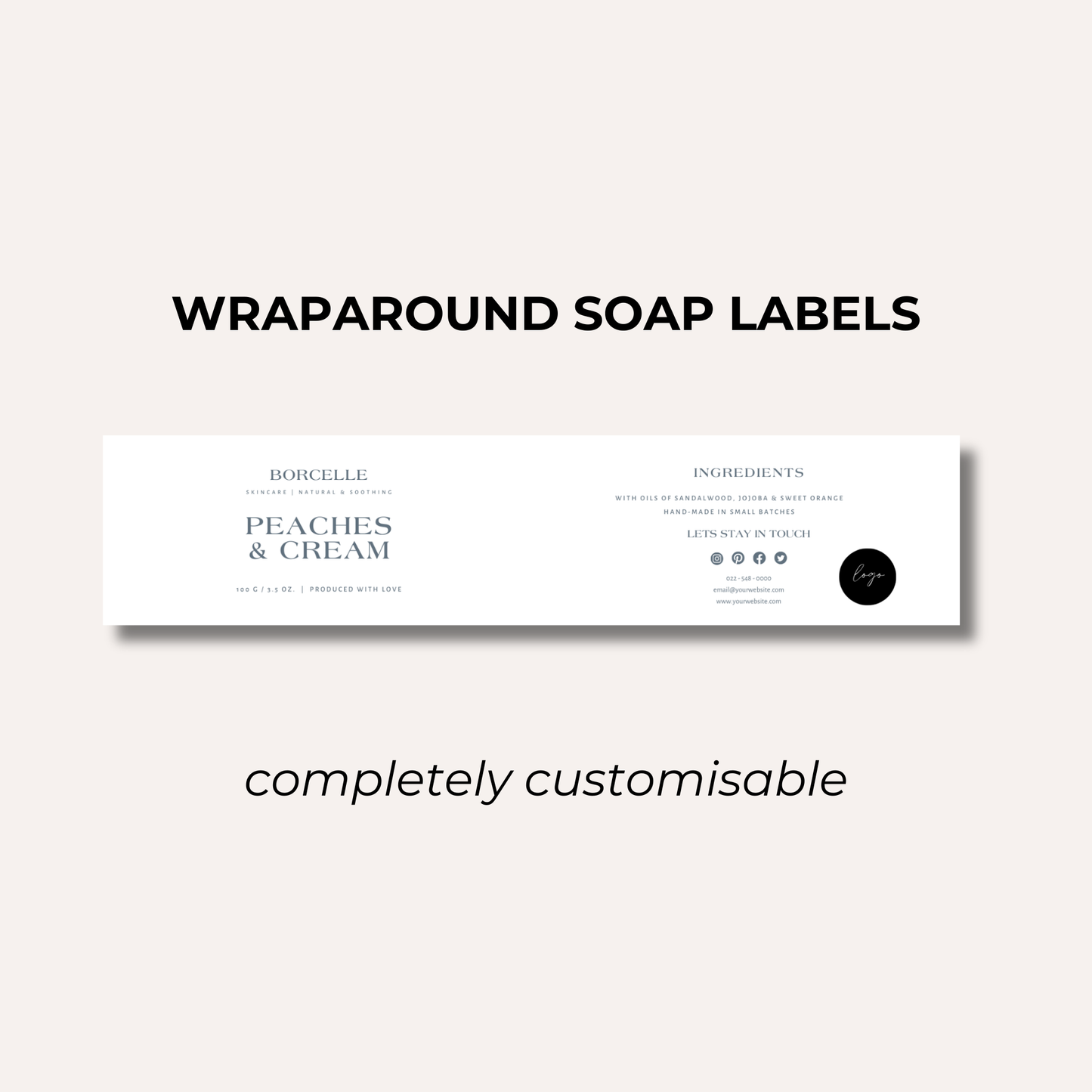 Wrap Around Candle Label- Set 5 (8 Per sheet)