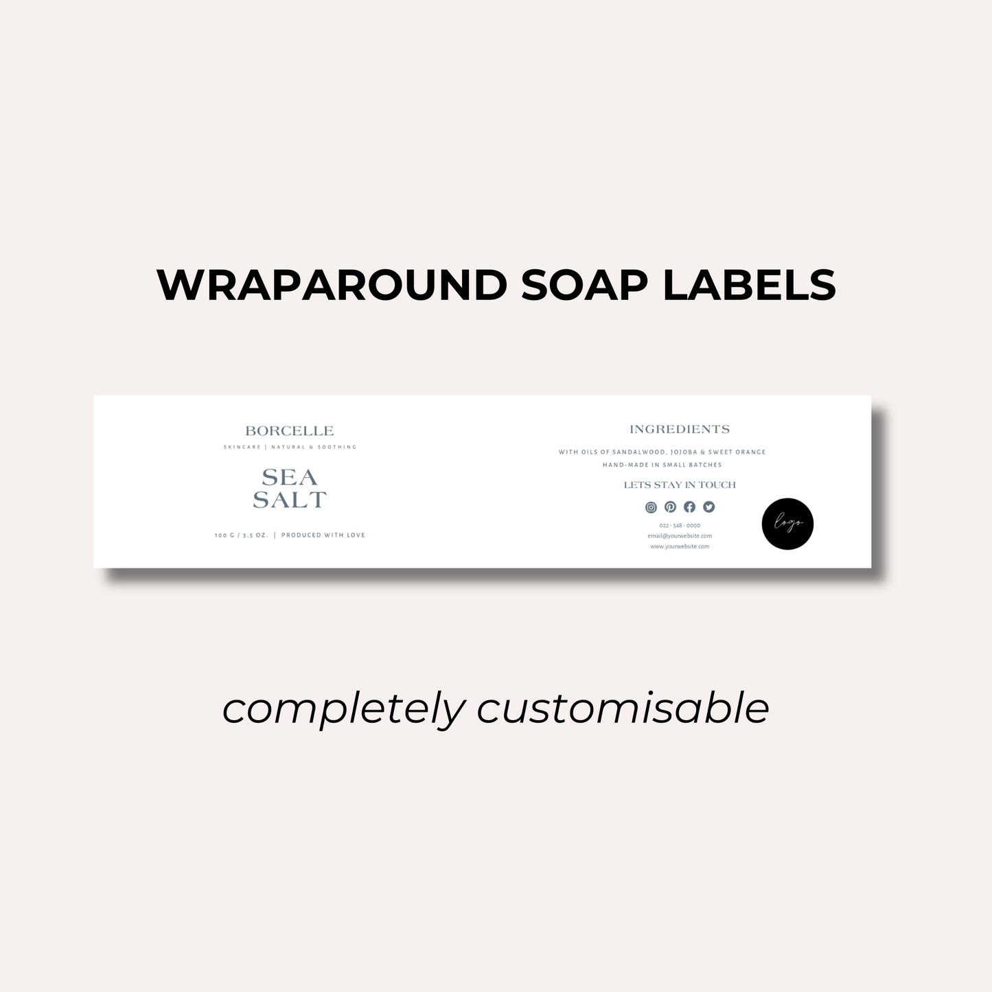 Wrap Around Candle Label- Set 5 (8 Per sheet)