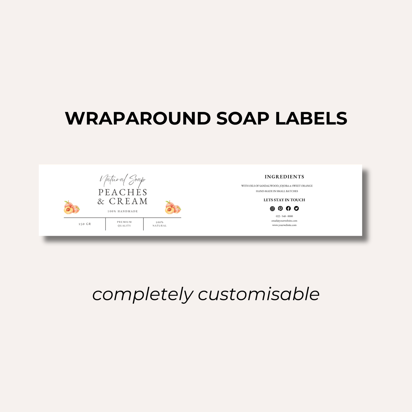 Wrap Around Candle Label- Set 8 (8 Per sheet)