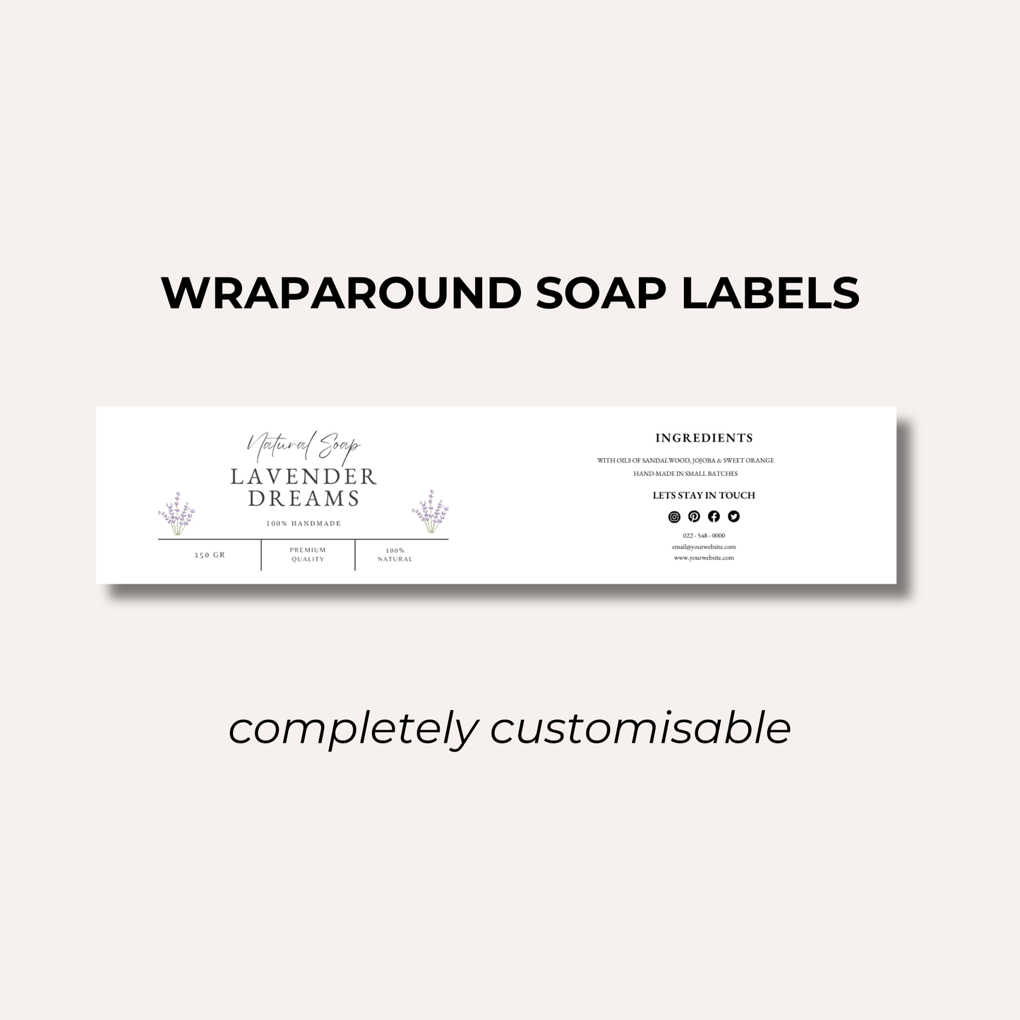 Wrap Around Candle Label- Set 8 (8 Per sheet)