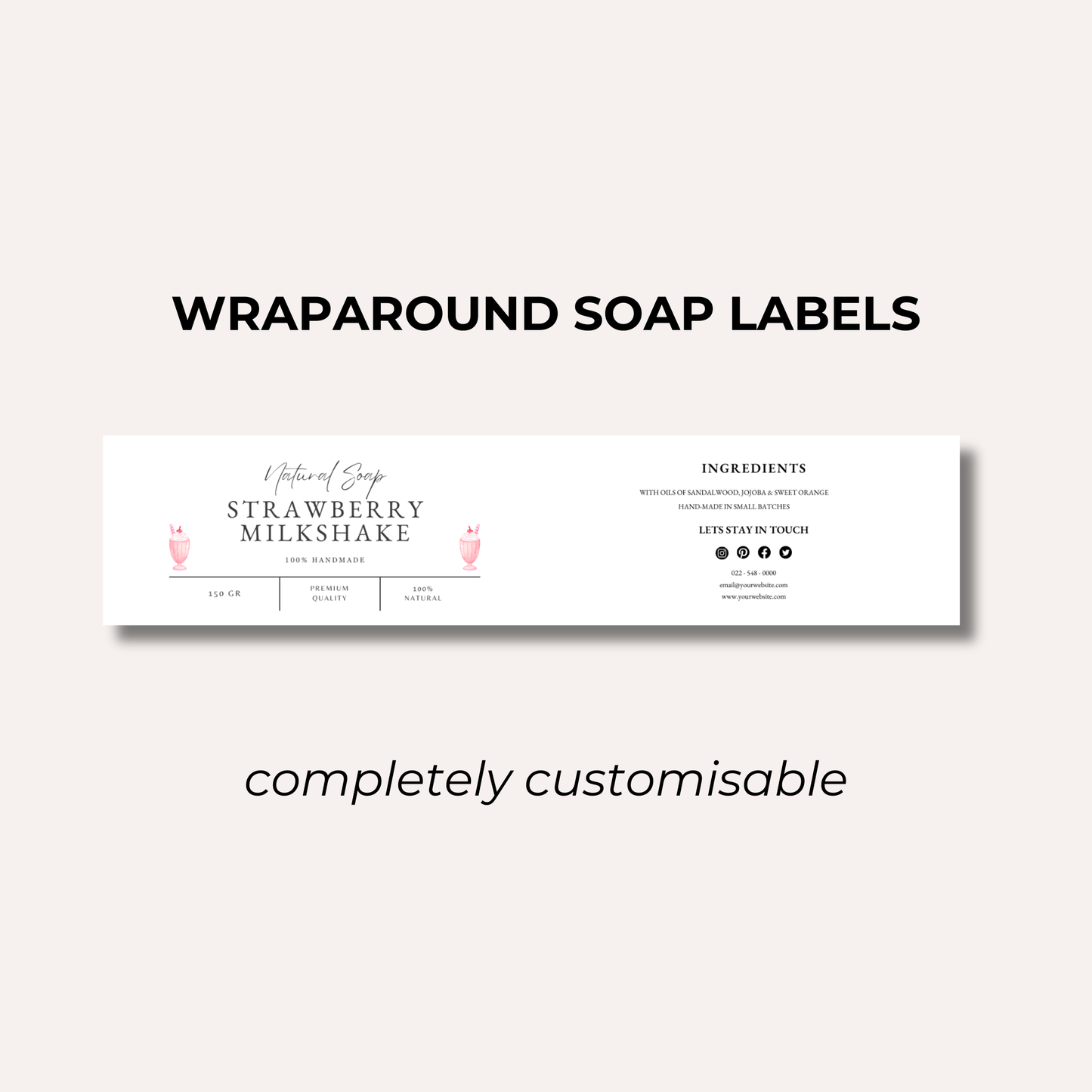 Wrap Around Candle Label- Set 8 (8 Per sheet)
