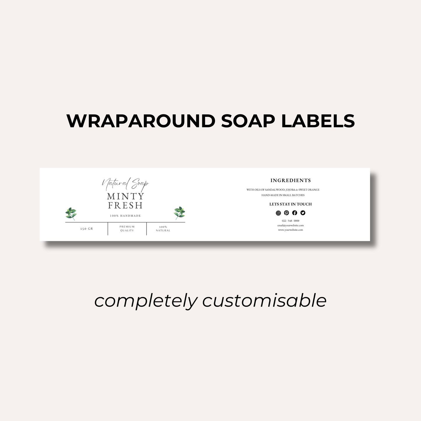 Wrap Around Candle Label- Set 8 (8 Per sheet)