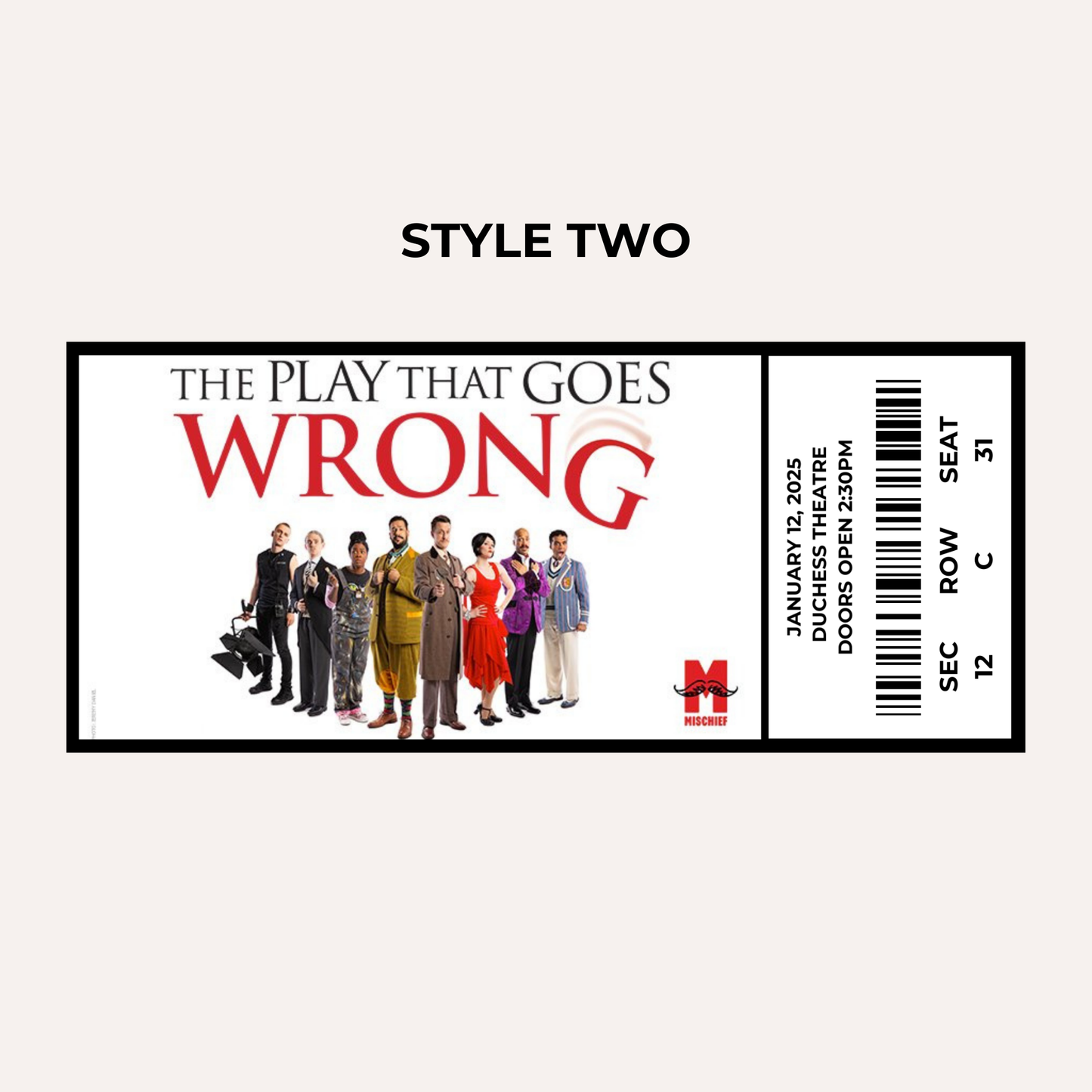Theatre Gifting Experience- The Play That Goes Wrong