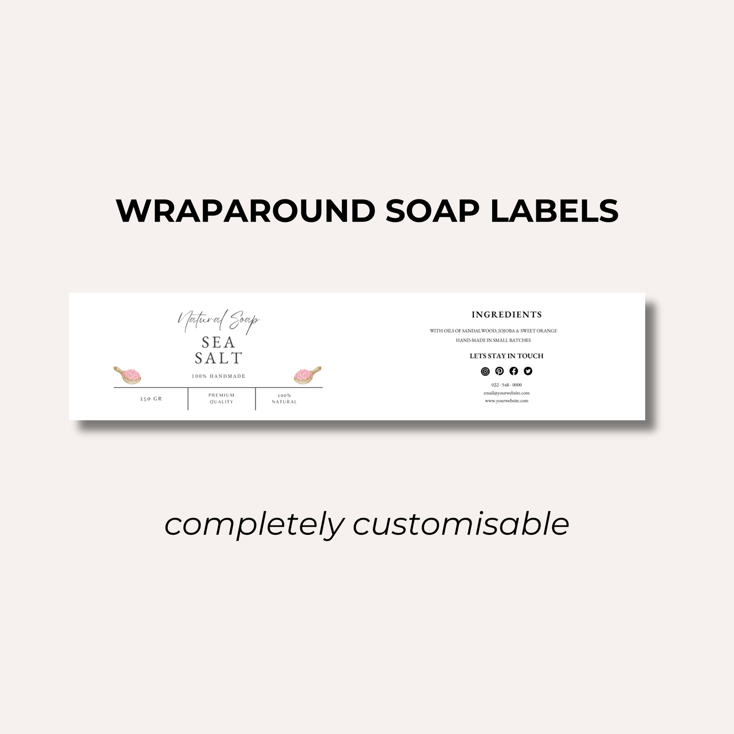 Wrap Around Candle Label- Set 8 (8 Per sheet)