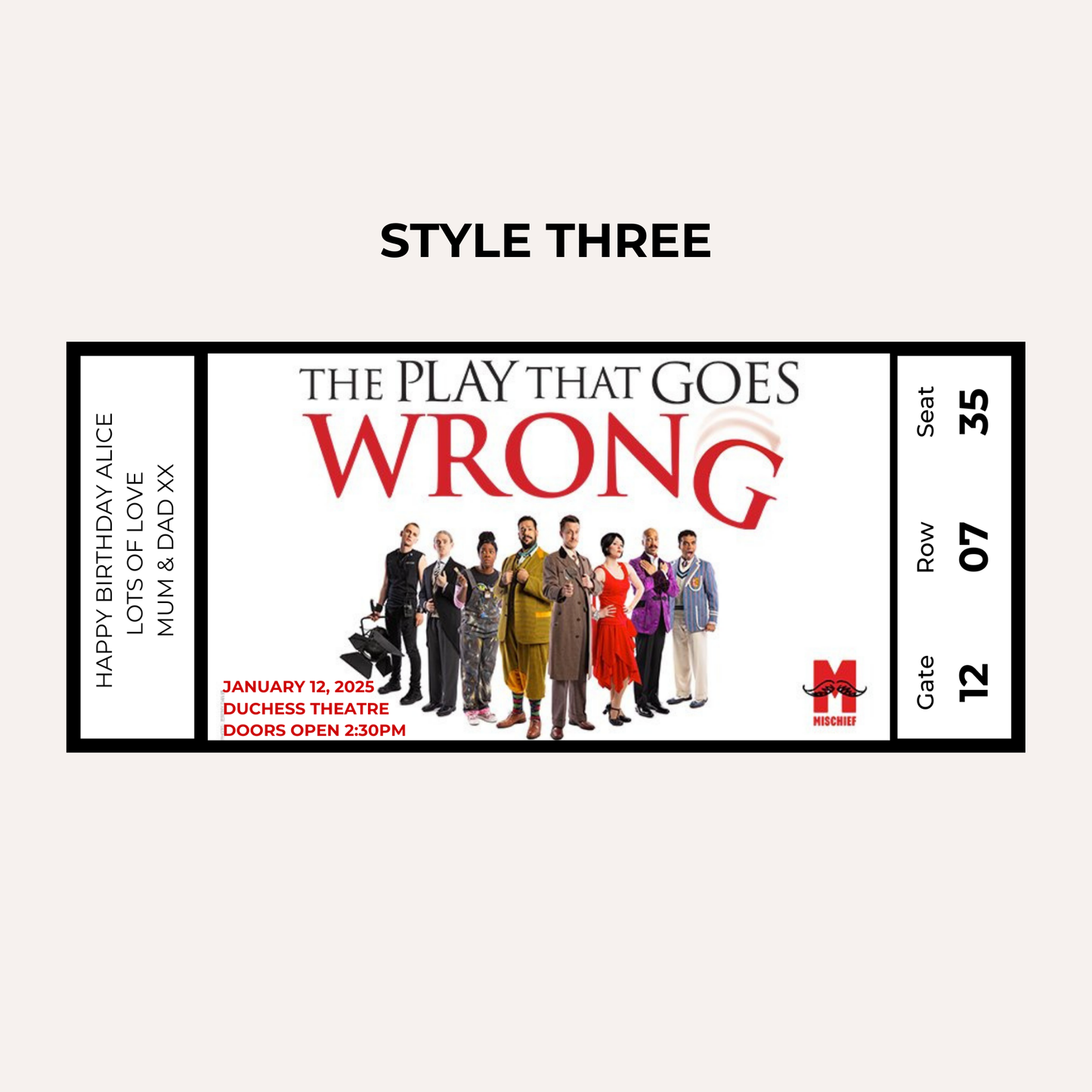 Theatre Gifting Experience- The Play That Goes Wrong