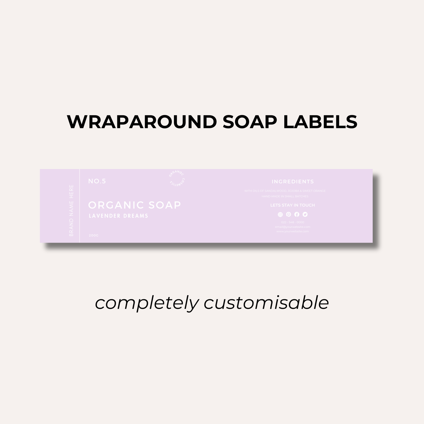Wrap Around Candle Label- Set 9 (8 Per sheet)