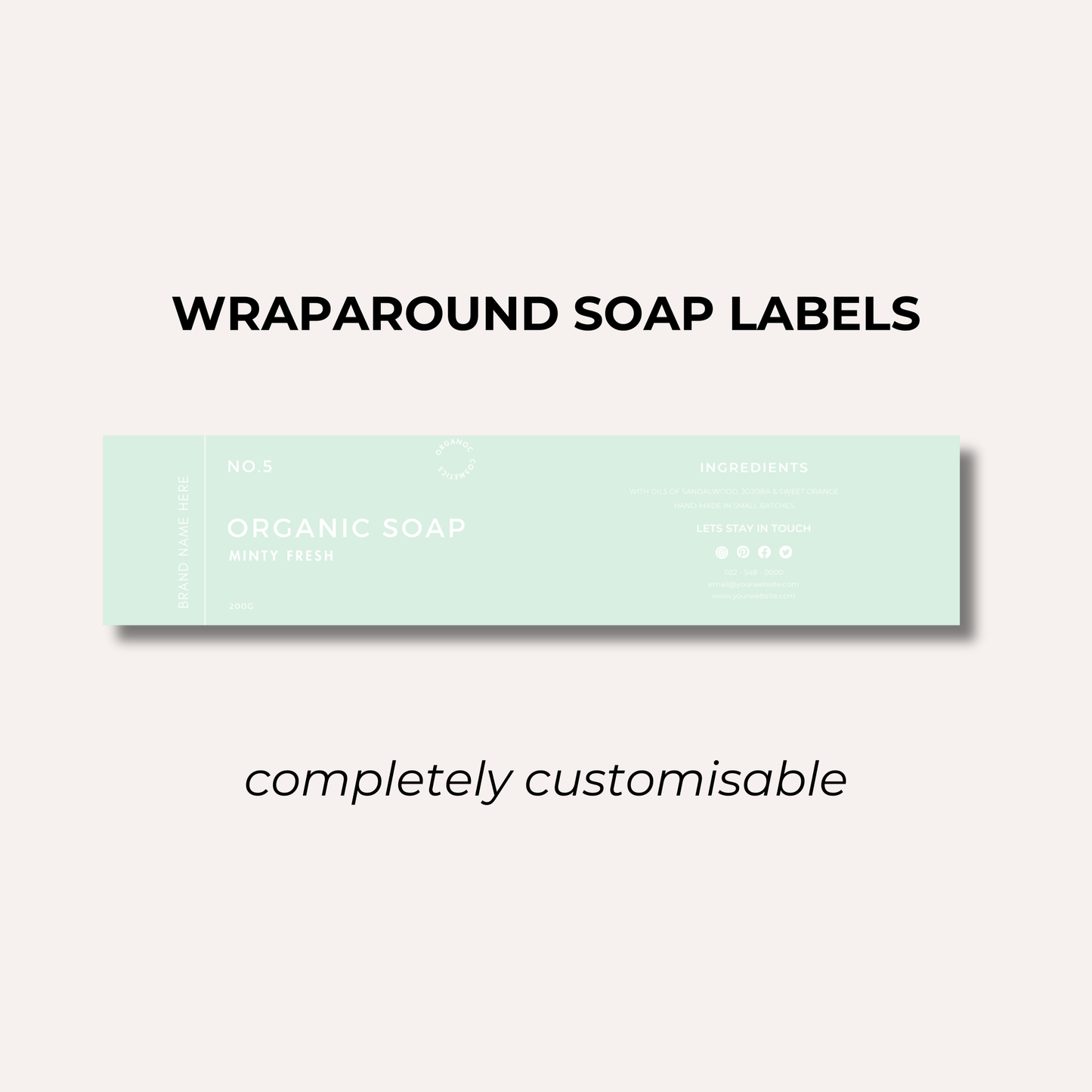 Wrap Around Candle Label- Set 9 (8 Per sheet)