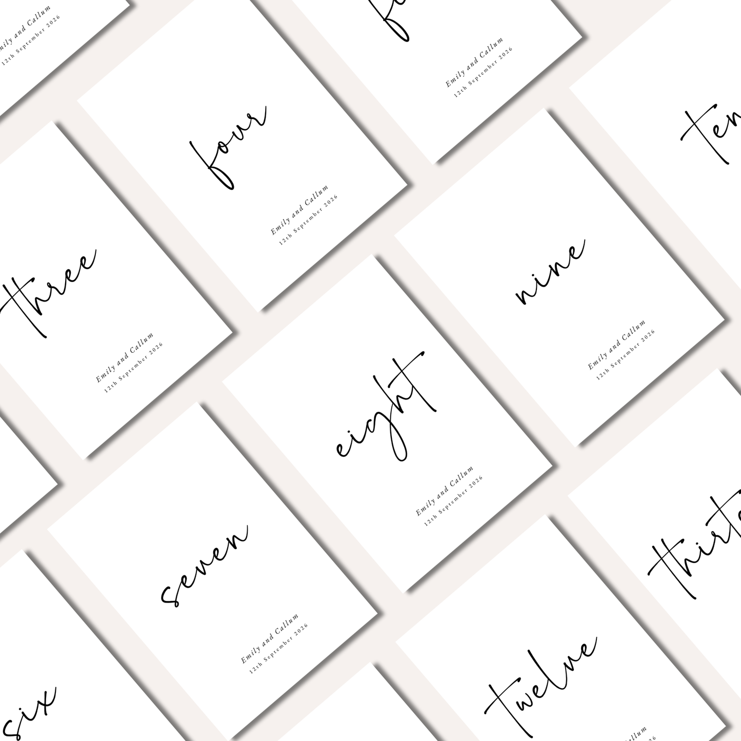 Table Numbers- Minimalistic Style #8