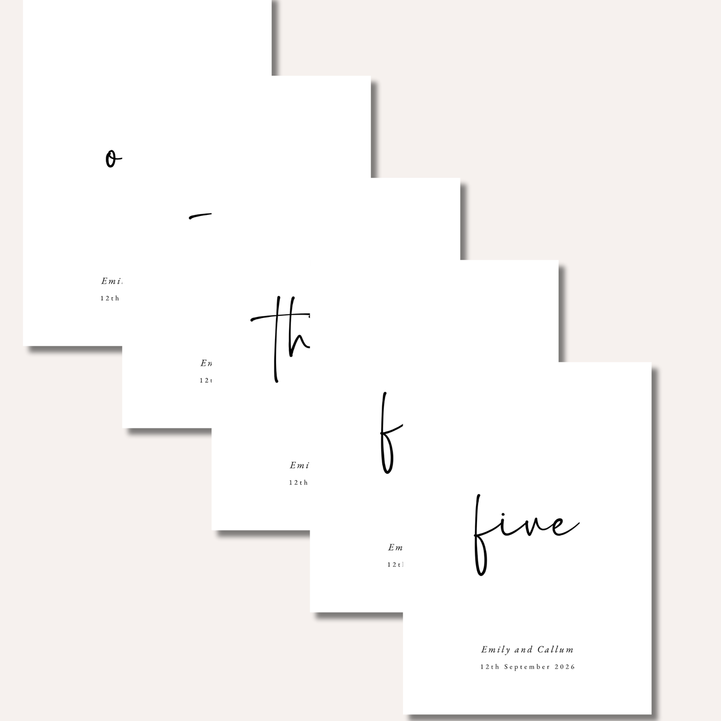Table Numbers- Minimalistic Style #8