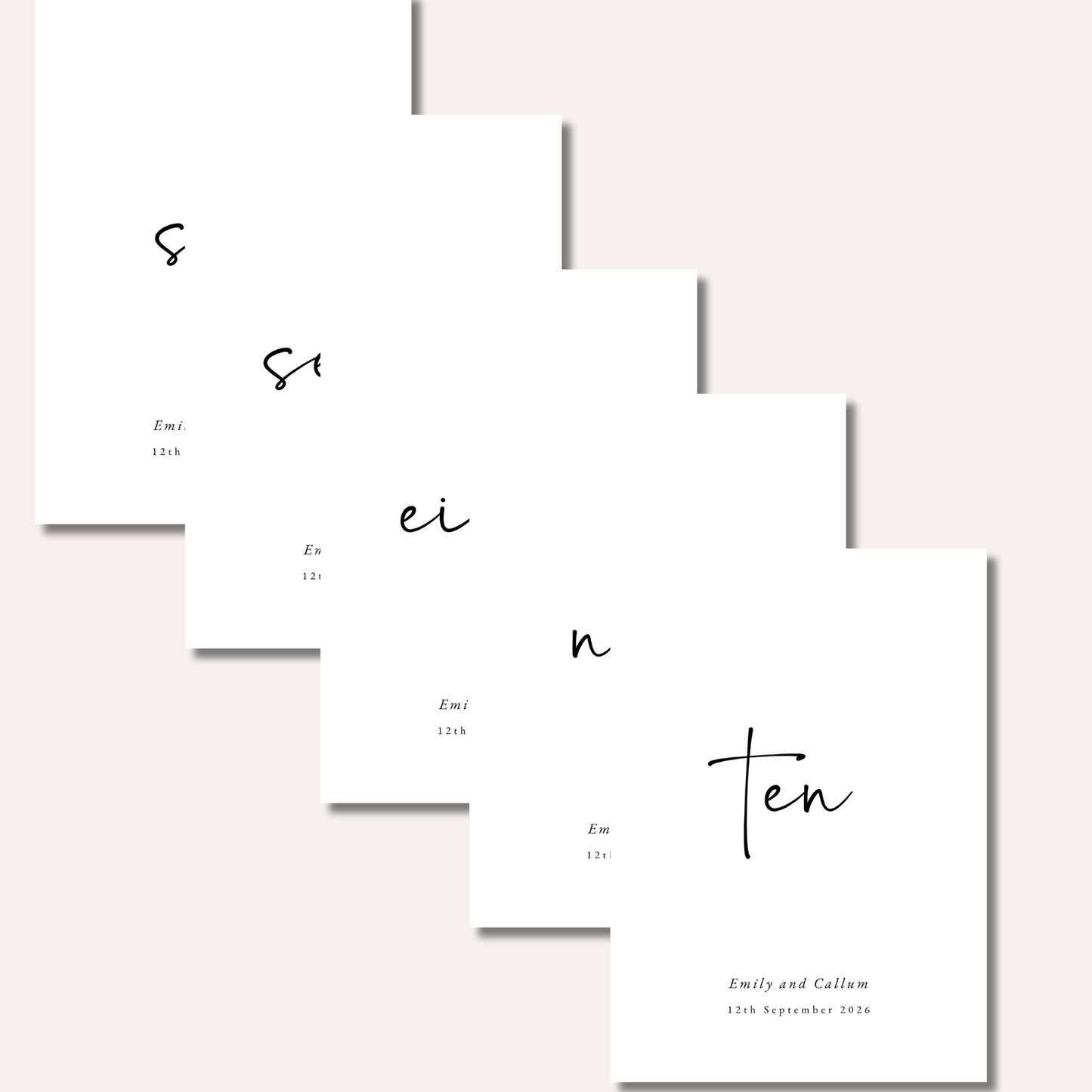 Table Numbers- Minimalistic Style #8
