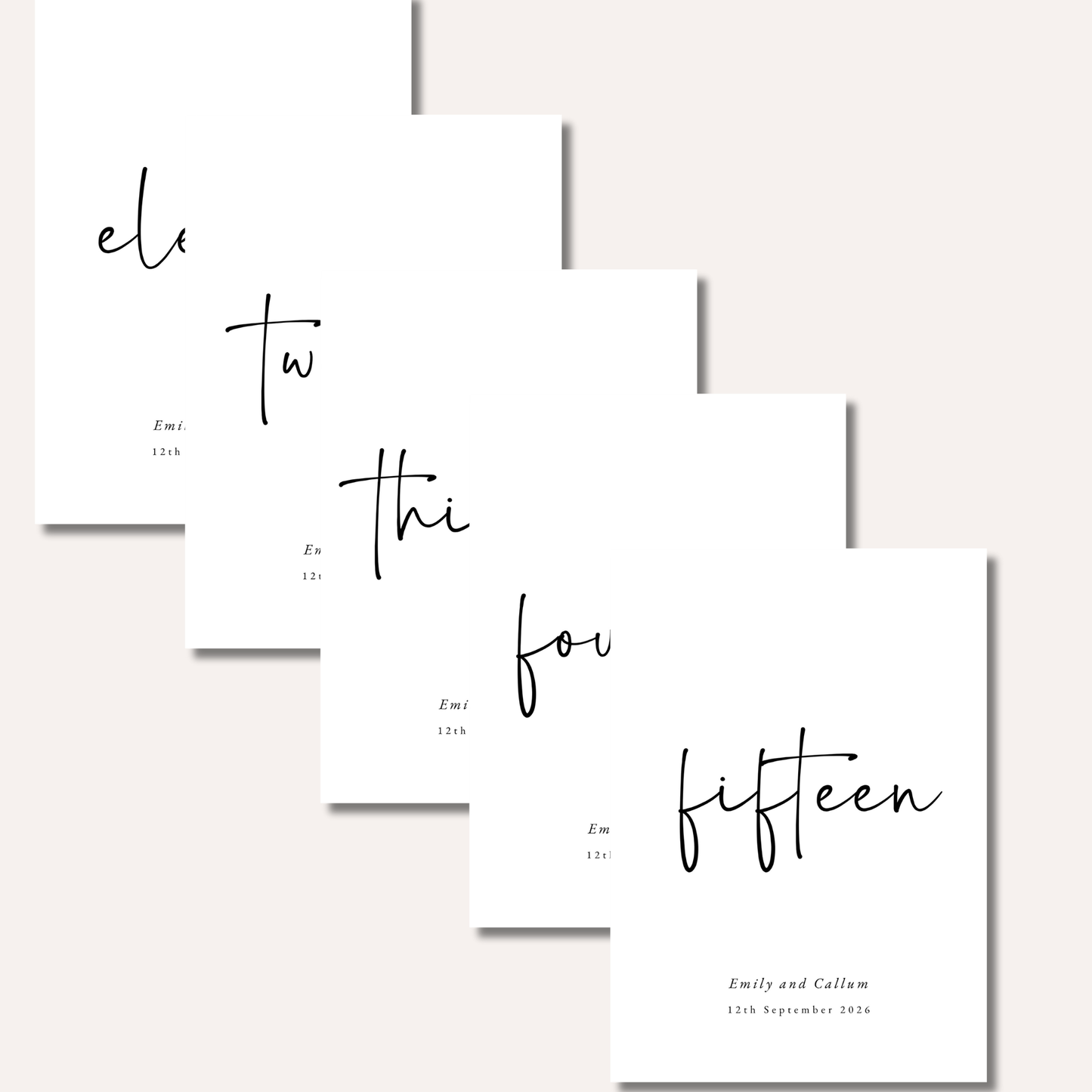 Table Numbers- Minimalistic Style #8