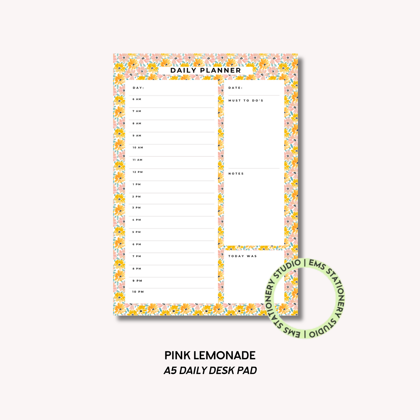 Pink Lemonade- A5 Daily Planner