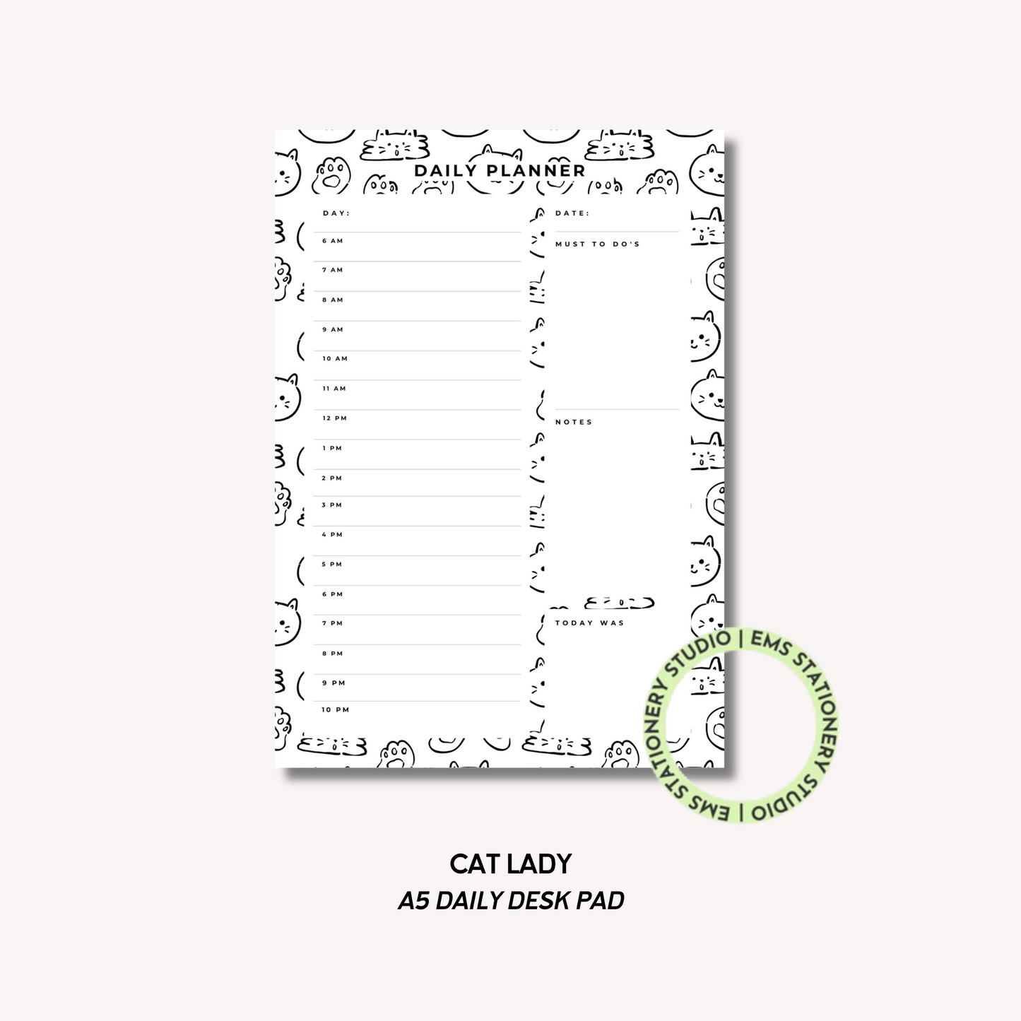 Cat Lady- A5 Daily Planner
