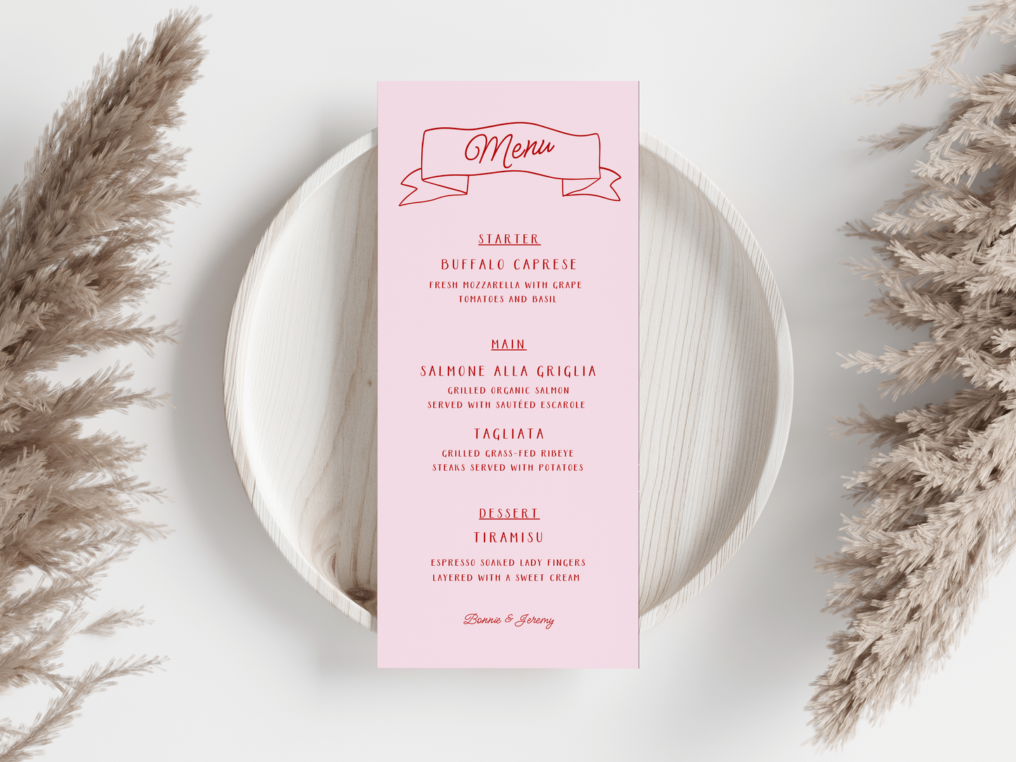 Bonnie Pink Menu