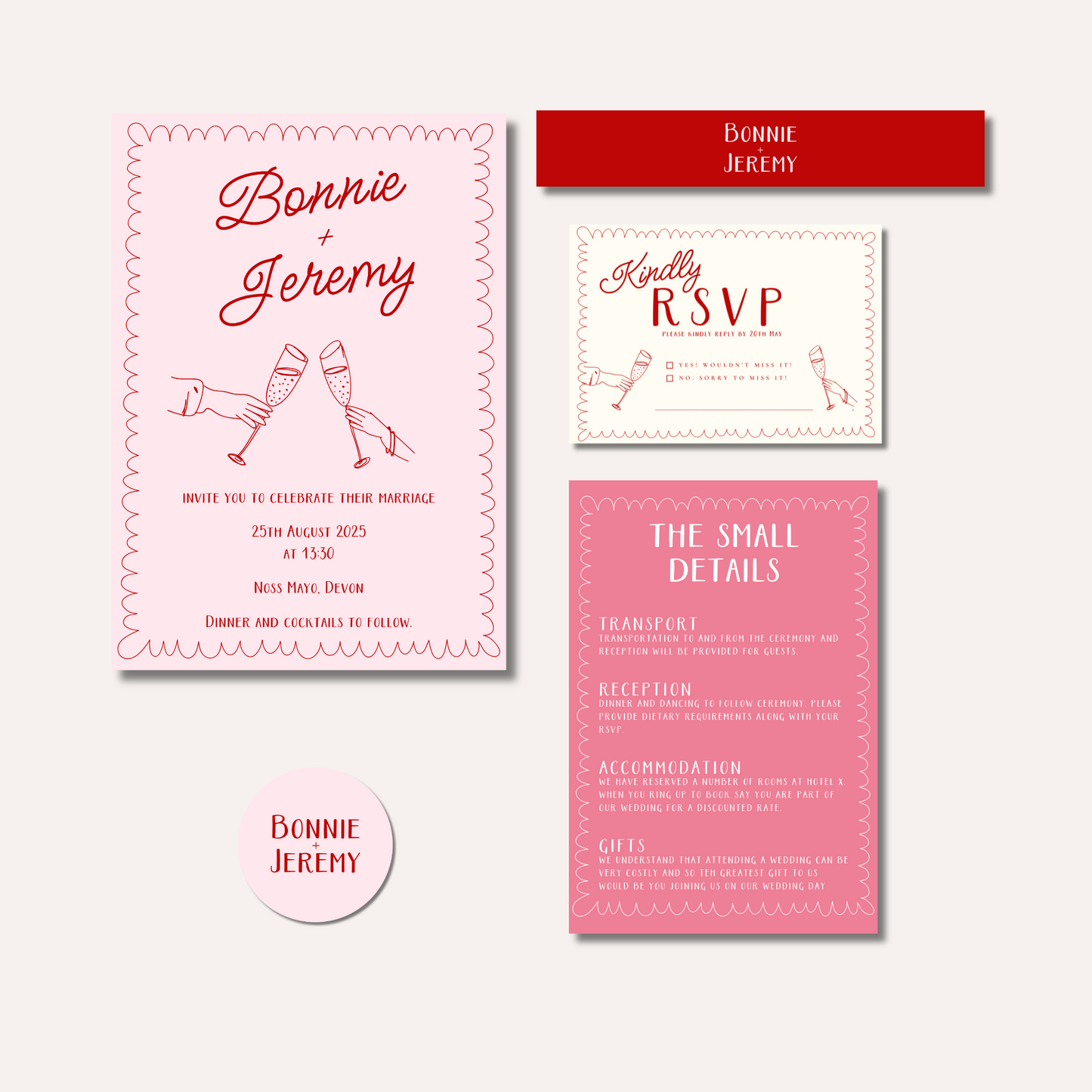 Bonnie Pink Invitation Bundle