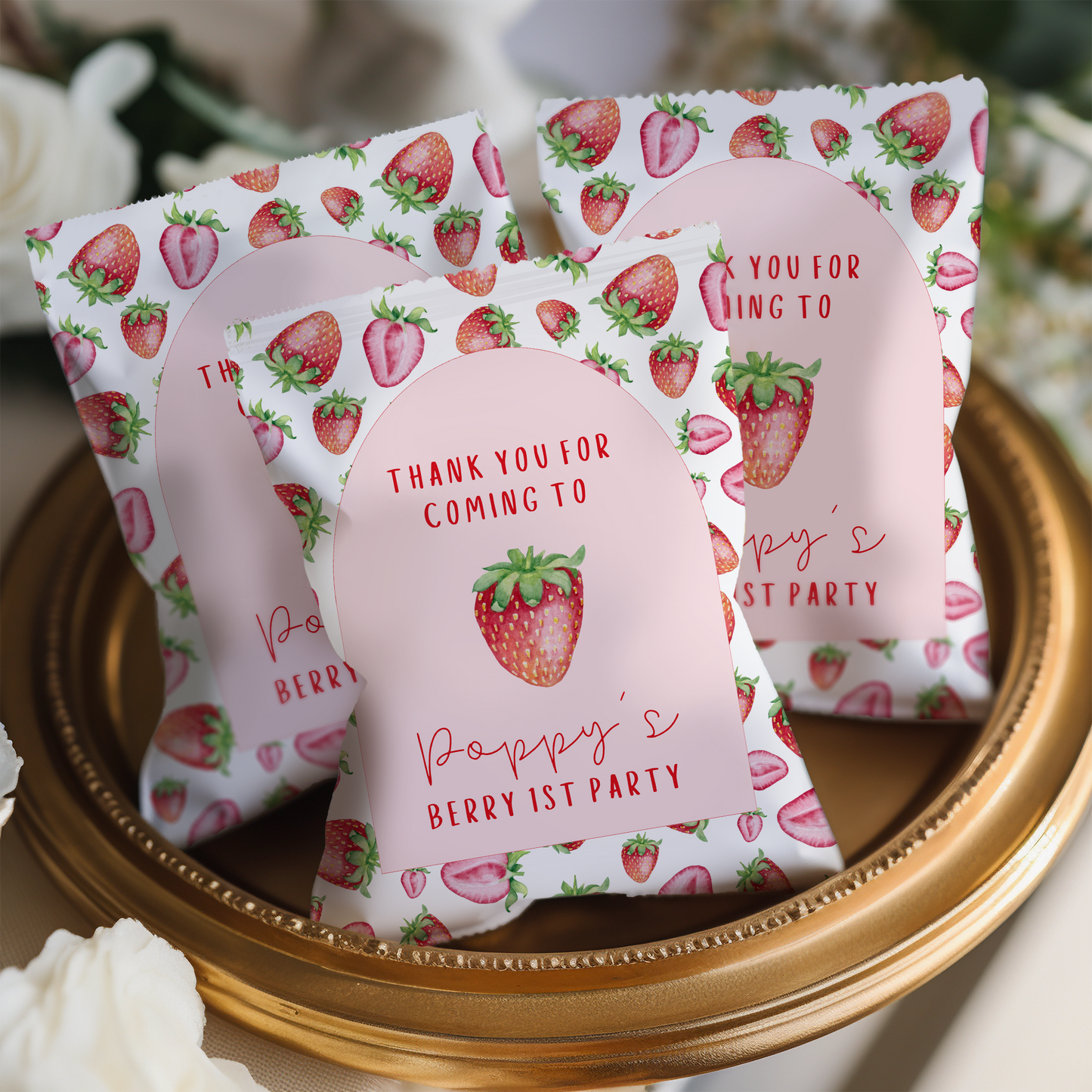 Berry 1st Birthday Crisp Packet