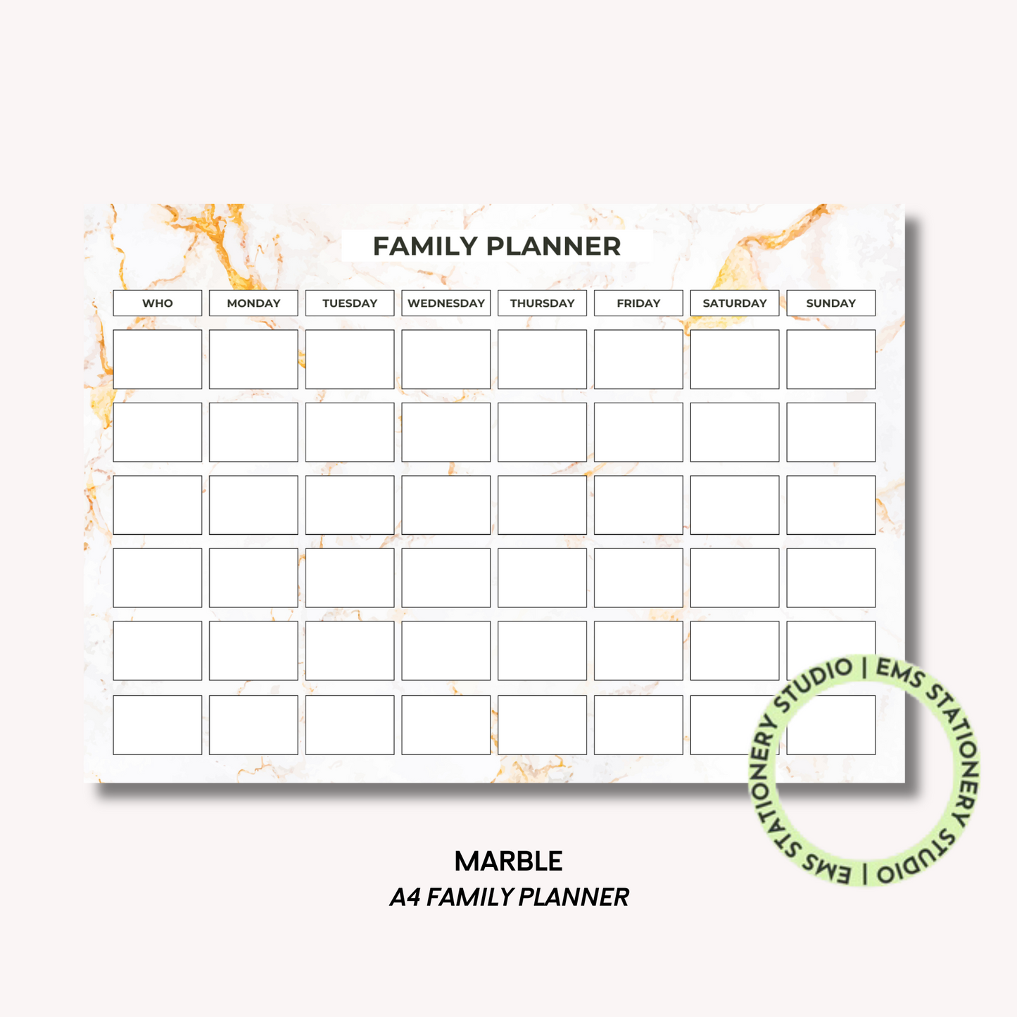 Marble- A4 Family Planner