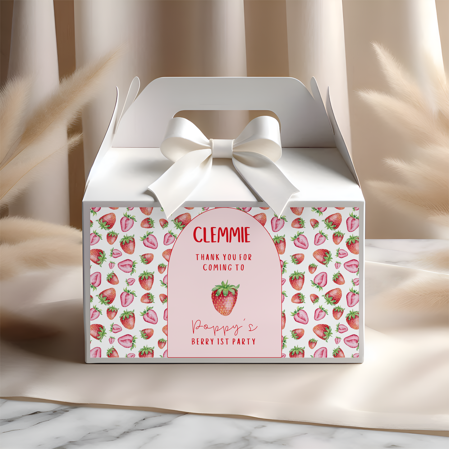 Berry 1st Birthday Gable Box Label