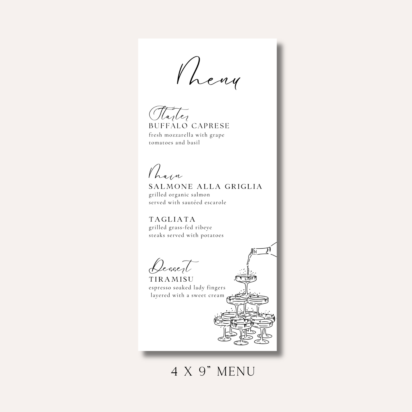 Katie Menu White