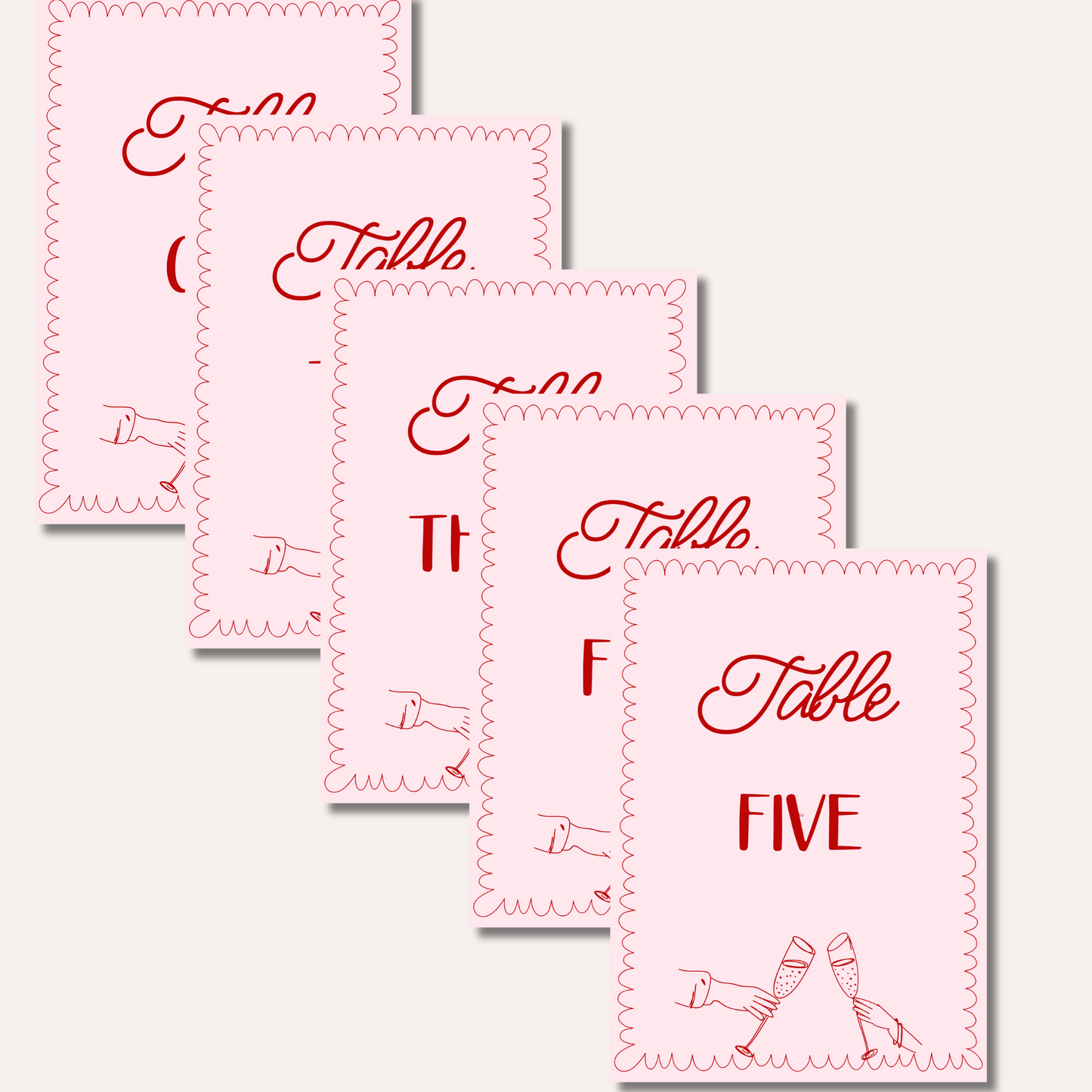 Table Numbers- Bonnie Pink
