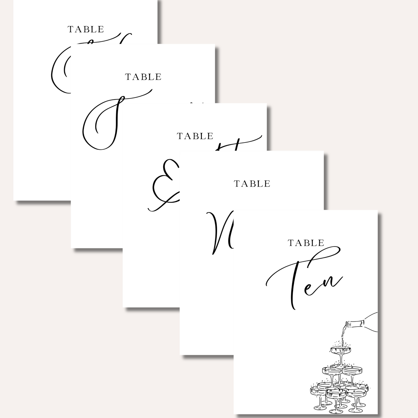 Table Numbers- Katie