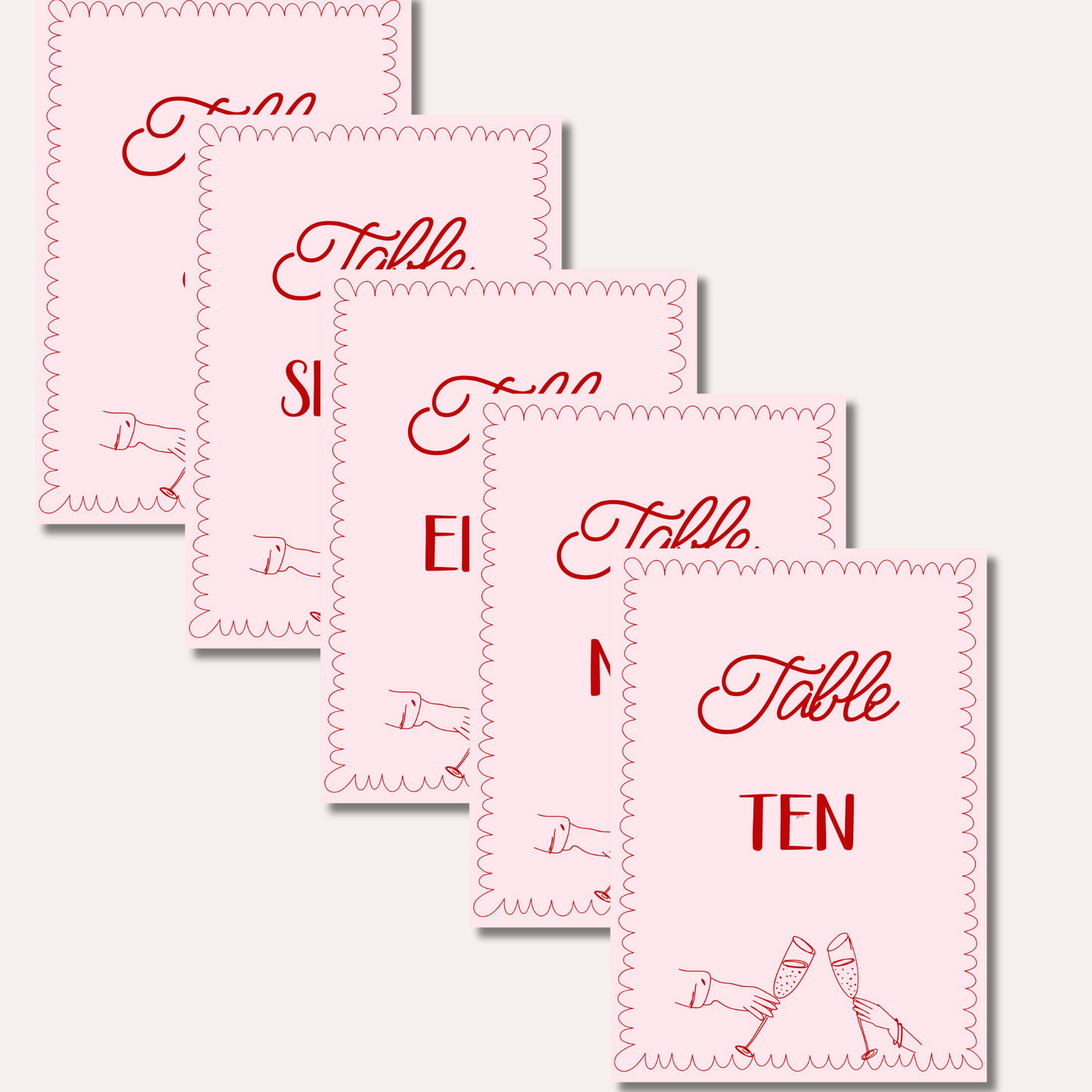 Table Numbers- Bonnie Pink