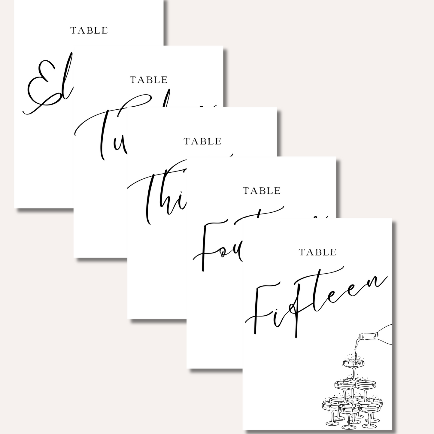 Table Numbers- Katie