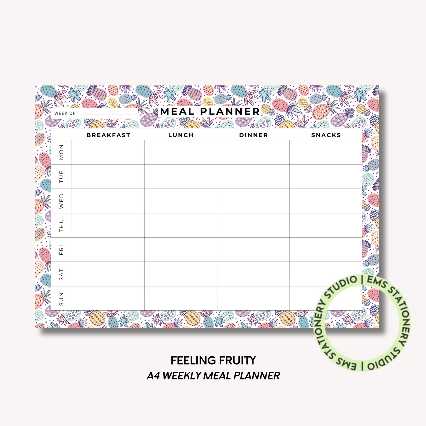 Feeling Fruity- A4 Meal Planner